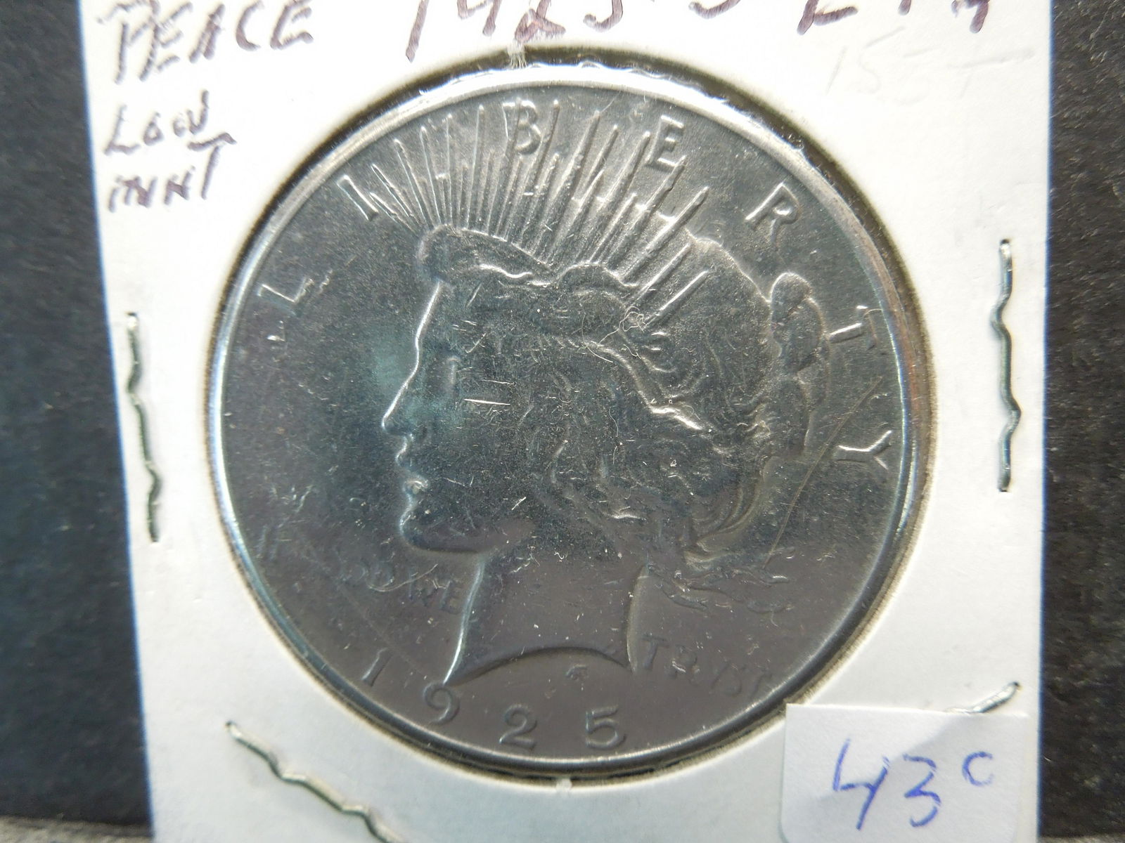1925-S (EF-AU) PEACE SILVER (90%) DOLLAR (1 of 2)