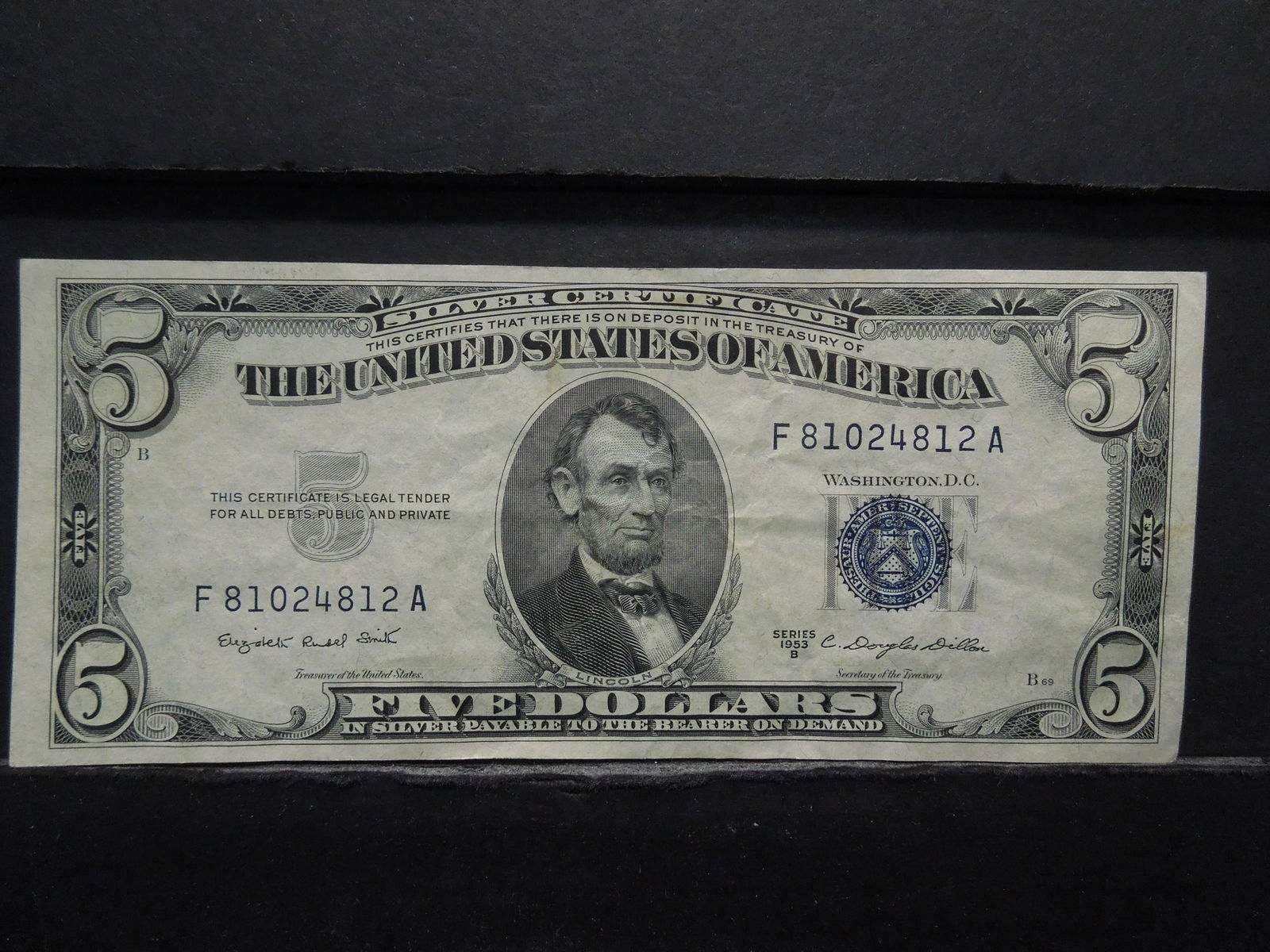 1953 B Five Dollar Silver Certificate (1 of 3)