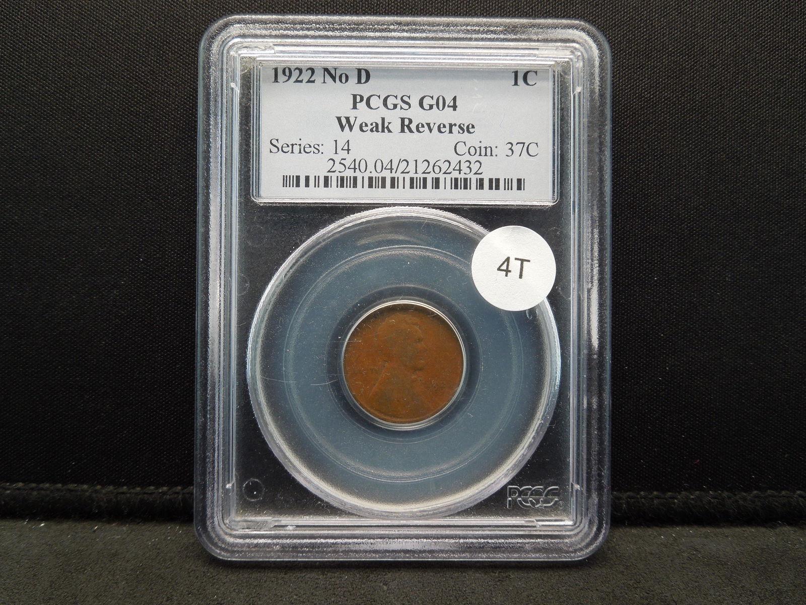 1922 No D Wheat Cent PCGS G04 Weak Reverse (1 of 4)