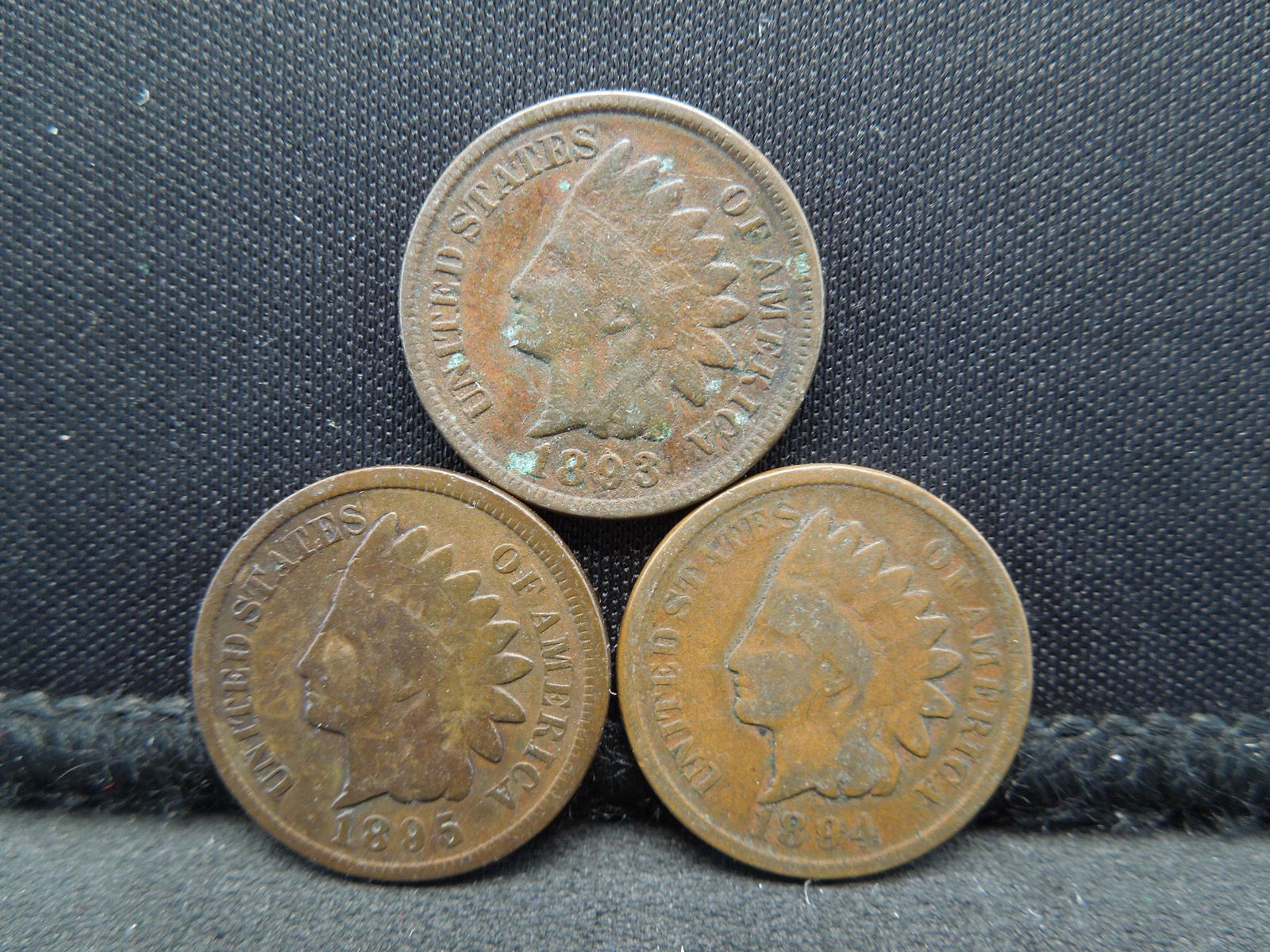 1893 1894 1895 Indian Head Cents. (1 of 2)