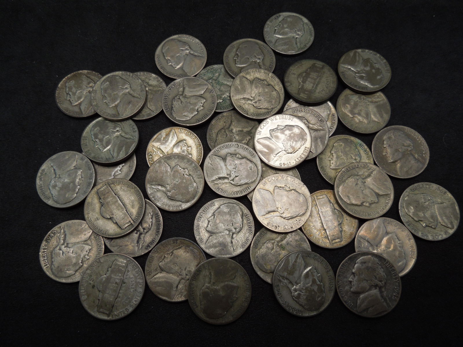 Lot of 40 1945-S Silver Jefferson War Nickels. (1 of 3)