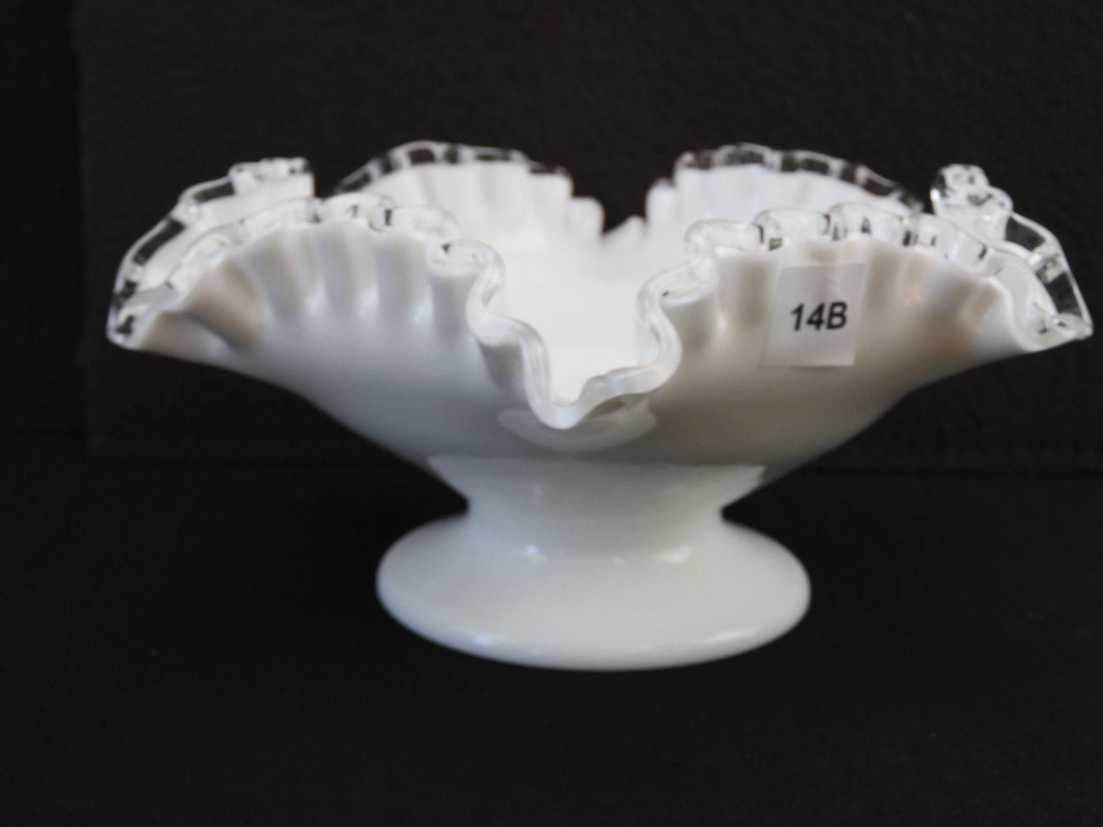 Fenton Silver Crest Ruffled Edge Stemmed Compote: Fenton Silver Crest Ruffled Edge Stemmed Compote