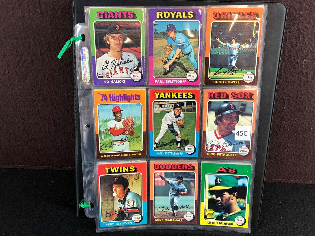 1975-1979 Topps Baseball Lot of 45 Cards - Varying (1 of 5)