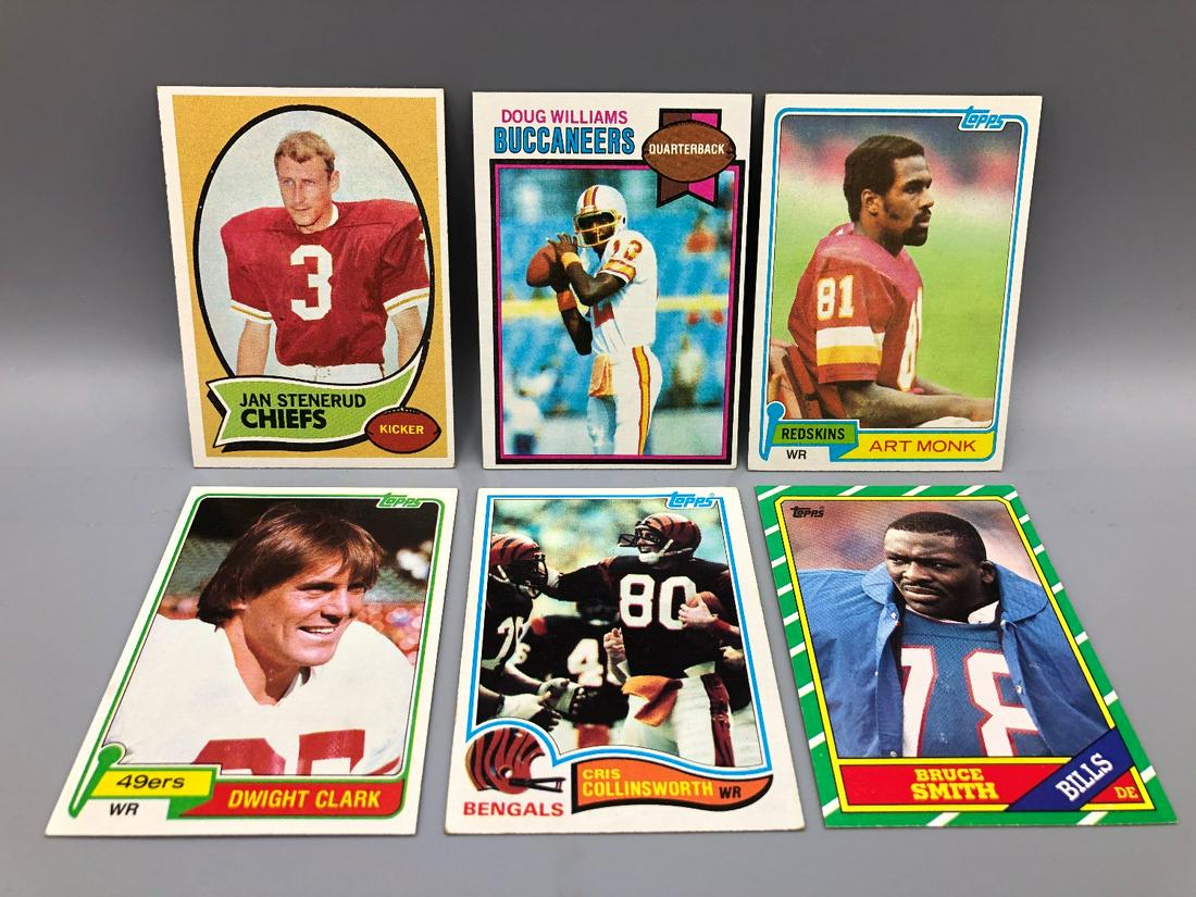 Lot of Football Rookies - Jan Stenerud, Doug Williams,: Lot of Football Rookies - Jan Stenerud, Doug Williams, Art Monk, Dwight Clark, Chris Collinsworth, Bruce Smith