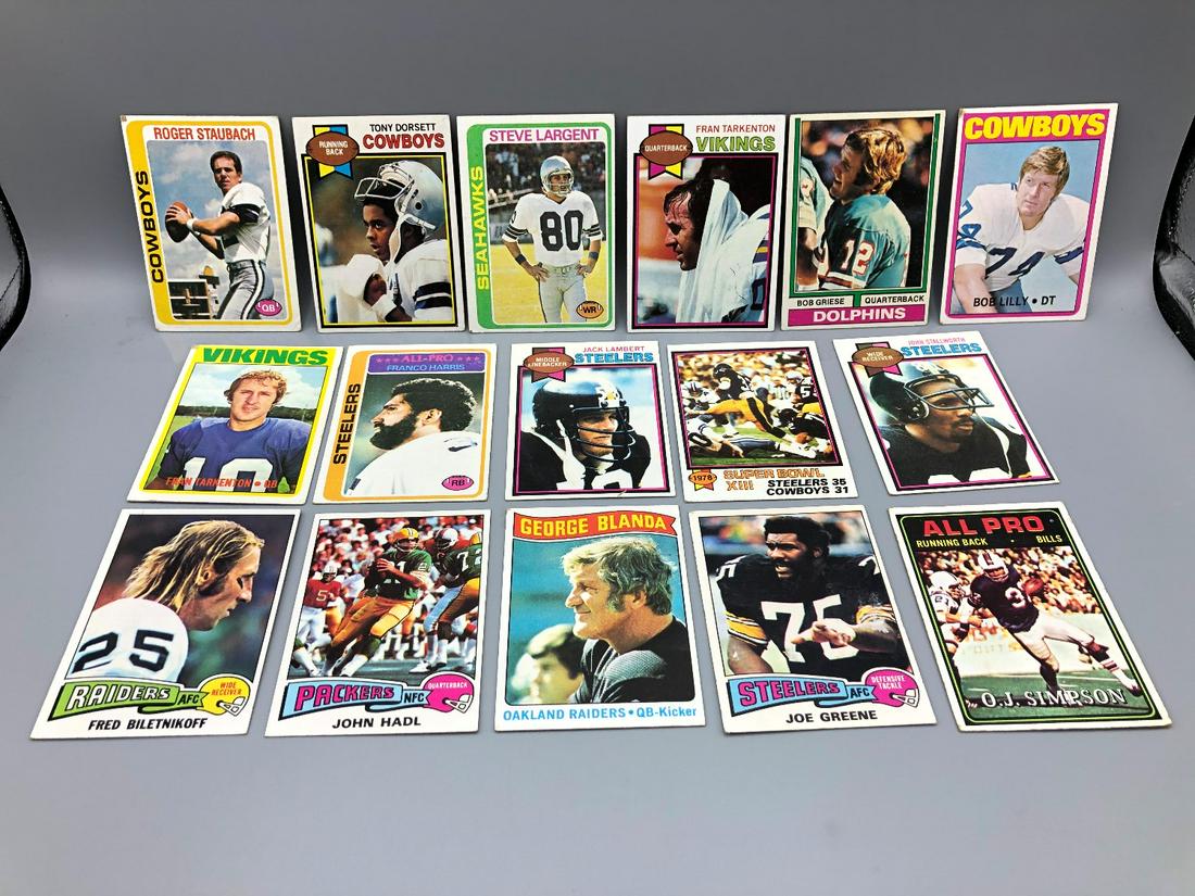 Lot of Football Stars - Varying Conditions - Roger: Lot of Football Stars - Varying Conditions - Roger Staubach, Tony Doresett, Franco Harris, OJ Simpson, etc