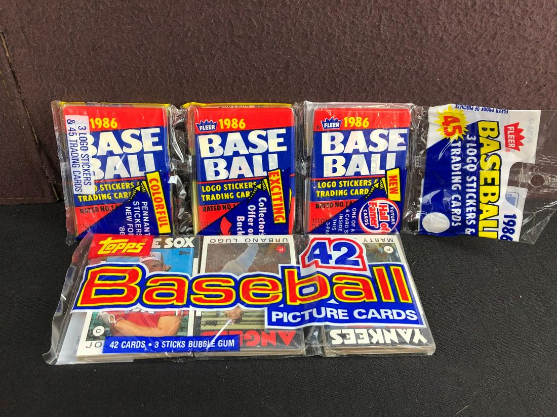 1986 Fleer & Topps Unopened Rack Packs (1 of 2)