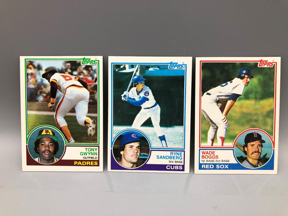 1983 Topps Tony Gwynn #482, Ryne Sandberg #83, Wade: 1983 Topps Tony Gwynn #482, Ryne Sandberg #83, Wade Boggs #498 Rookie Cards