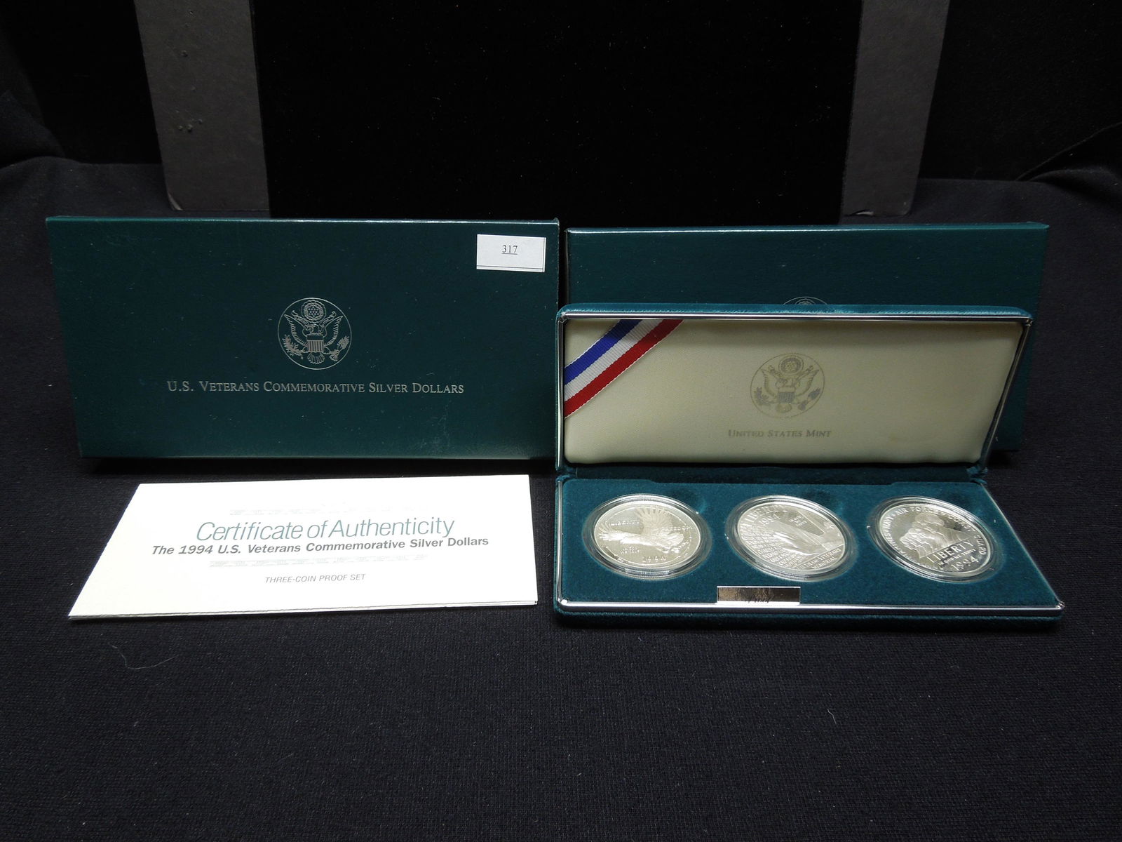 1994 U.S. Veterans Commem 3 Coin Proof Set w/ Original (1 of 5)