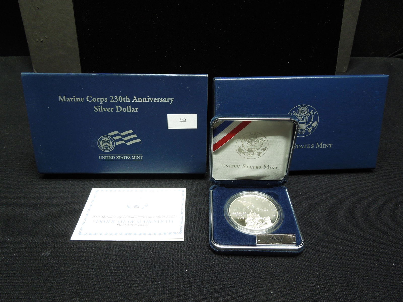 2005 Marine Corp 230th Anniv Proof Silver Dollar w/ (1 of 4)