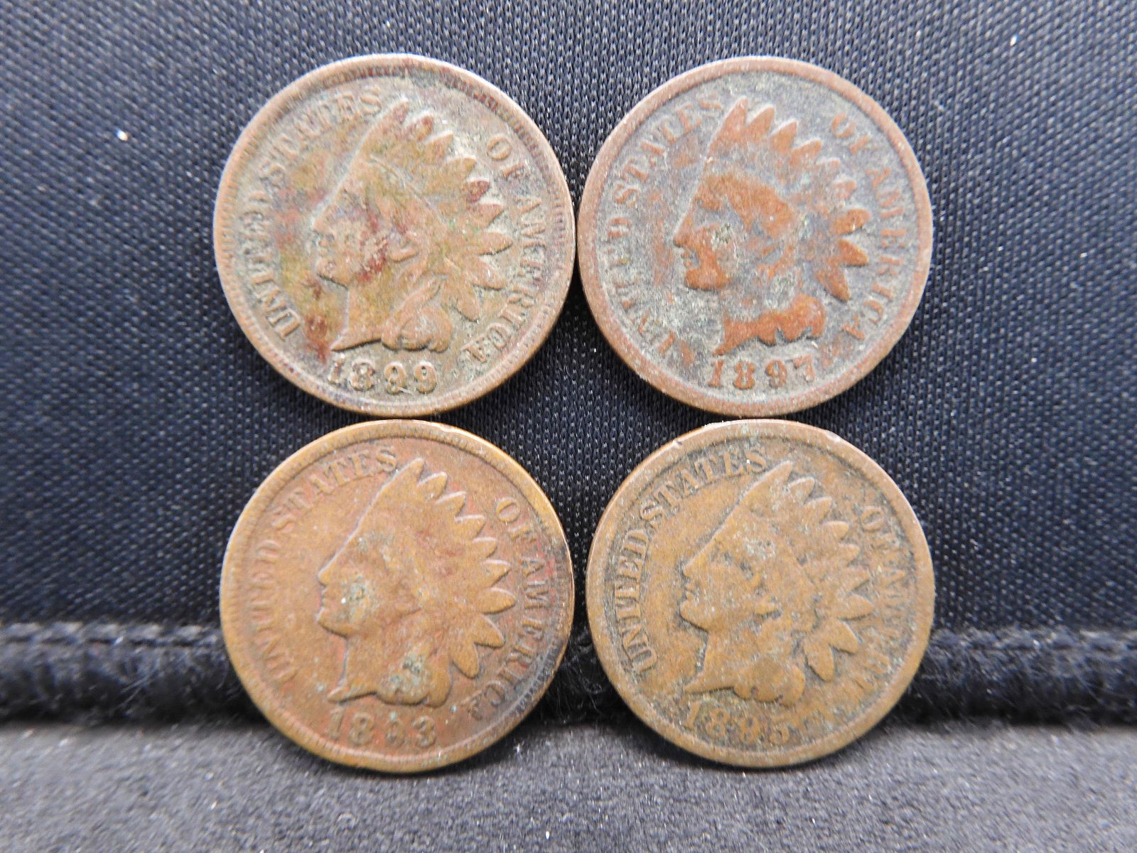 1893, 1895, 1897, 1899 Indian Cents Four Coin Lot (1 of 2)