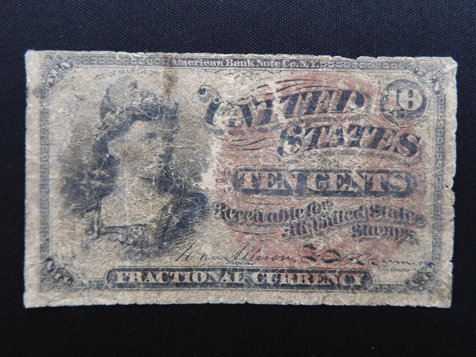 1863 10 Cent Fractional Note (1 of 2)
