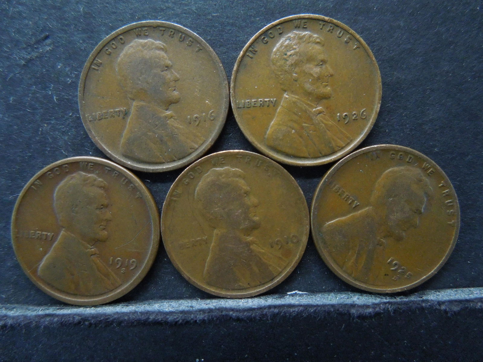 1910, 1916, 1919 S, 1925 D, 1926 Lincoln Wheat Cents (1 of 2)