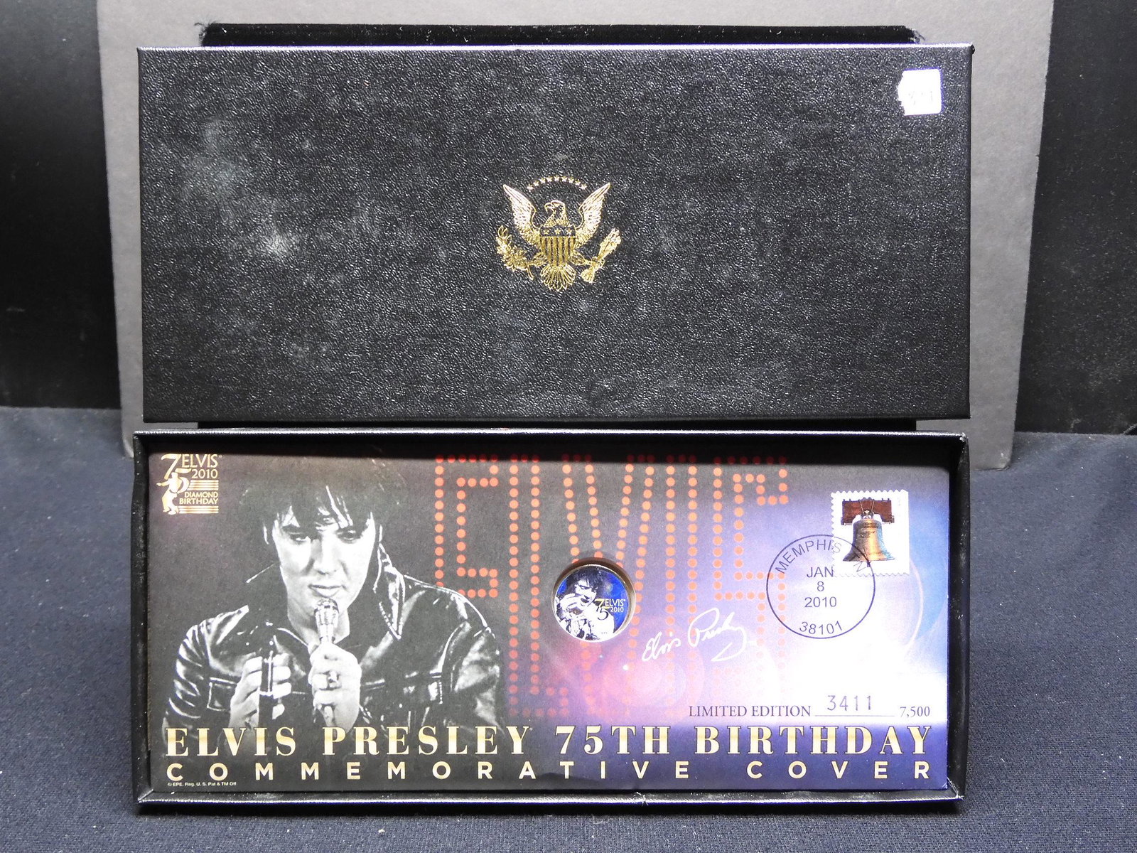 Elvis Presley 75th Birthday Commemorative Cover and: Elvis Presley 75th Birthday Commemorative Cover and Quarter