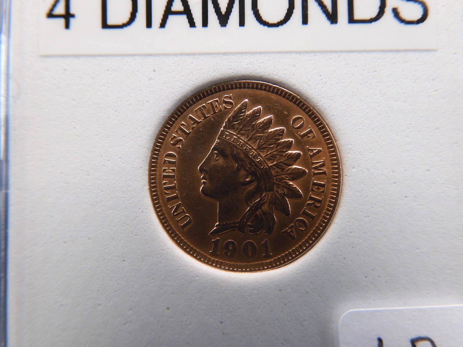 1901 - Indian Head Cent  Four Diamonds (1 of 4)