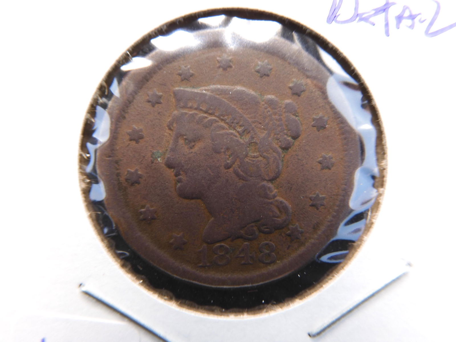 1848 US Large Cent.  Very Fine detail. (1 of 3)