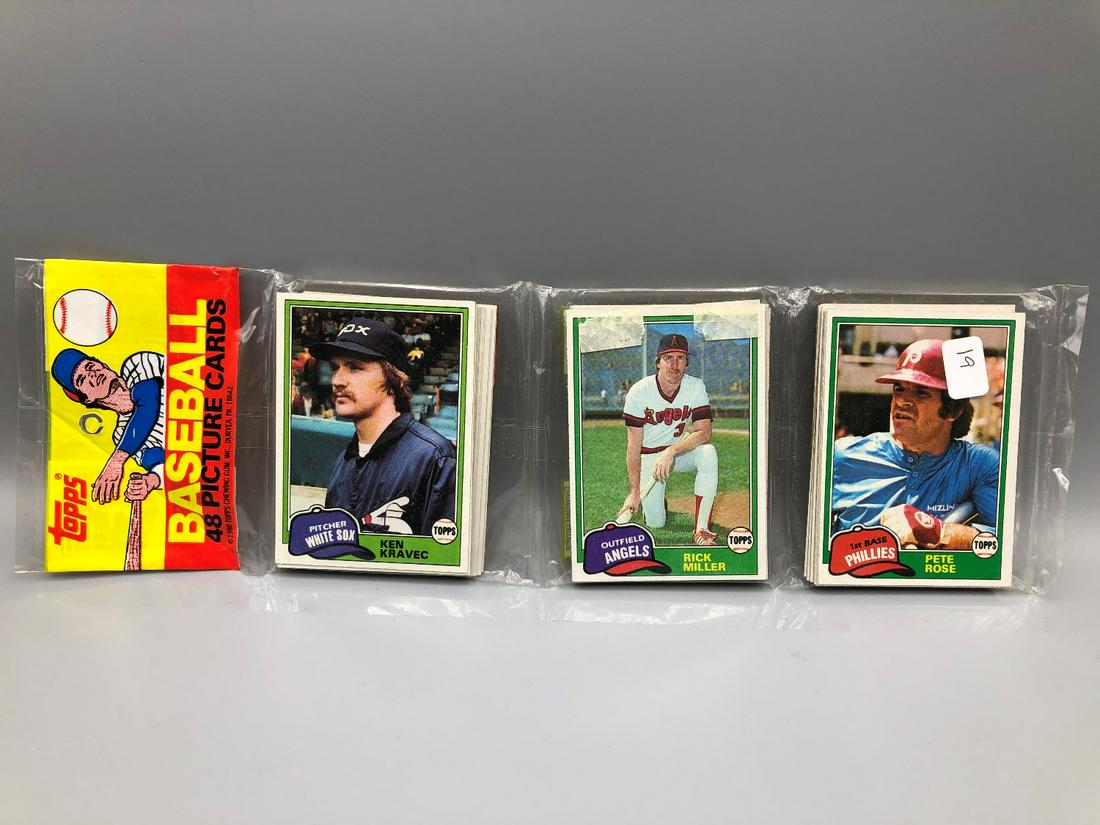 1981 Topps Rack Pack With Pete Rose on Top! (1 of 2)