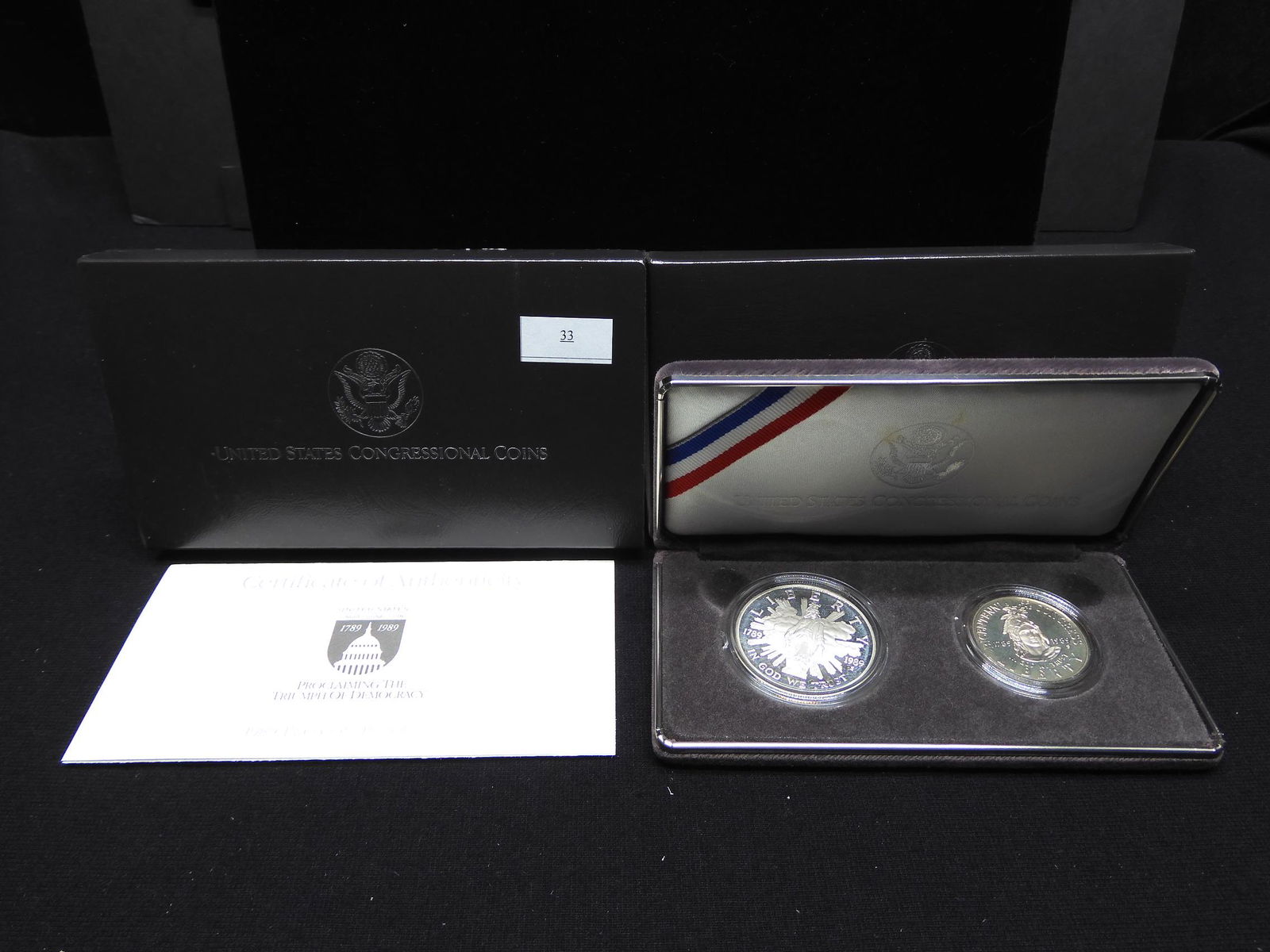 1989 U.S. Congressional 2 Coin Proof Set OGP (1 of 4)