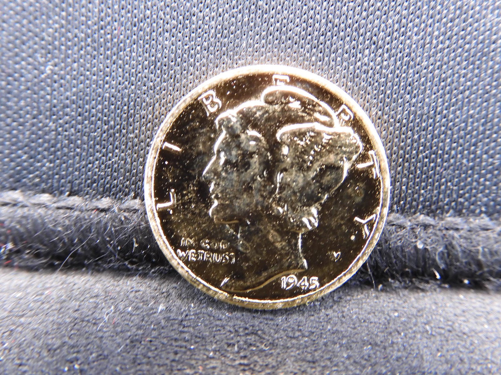 1945 Mercury Silver Dime w/ Gold Plating: 1945 Mercury Silver Dime w/ Gold Plating