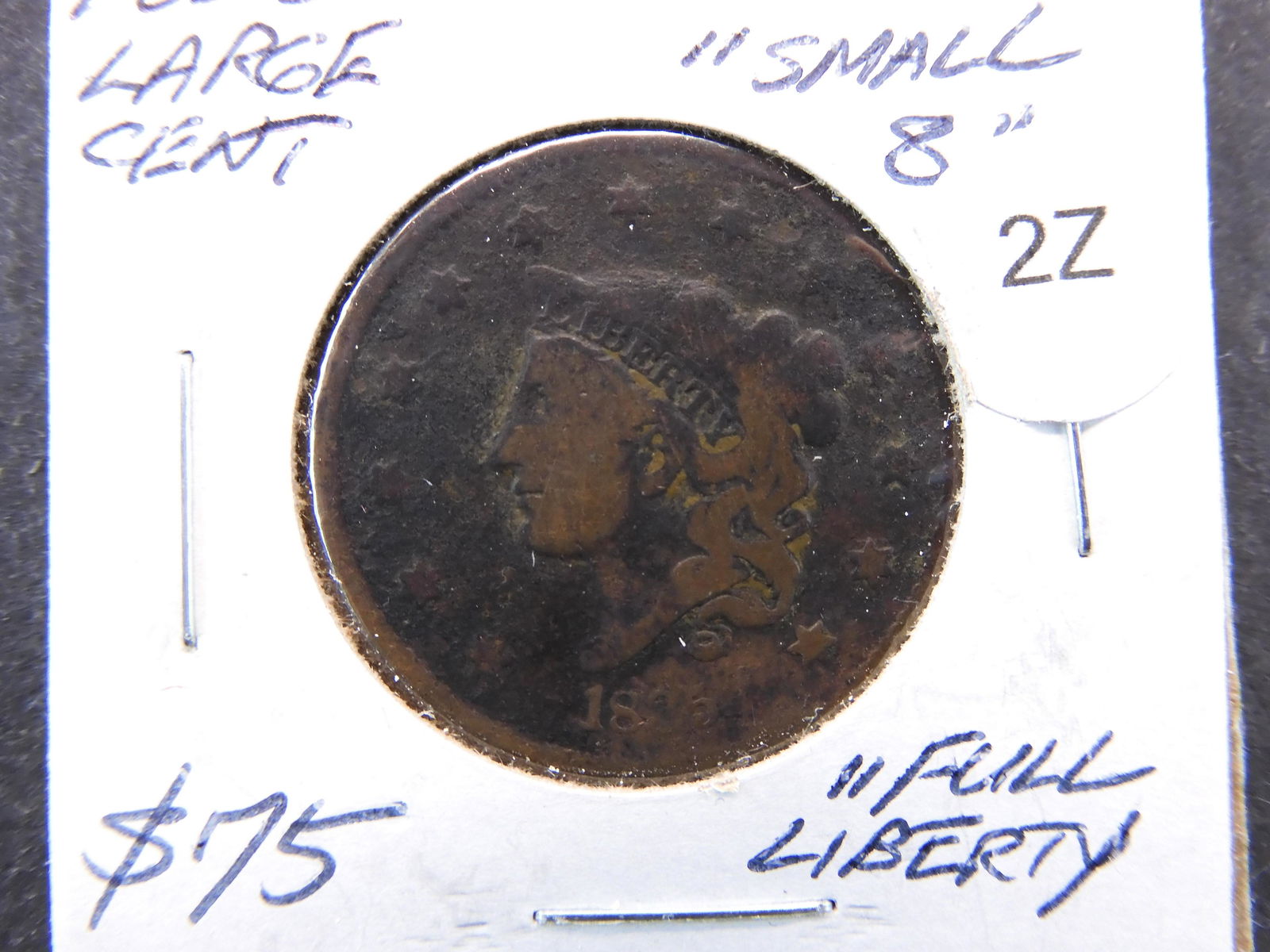 1835 Coronet Head US Large Cent Full Liberty Small 8 (1 of 3)