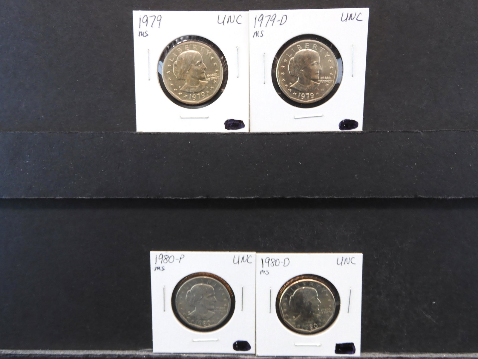 1979 P, 79 O, 80 P, 80 D, Susan B Anthony Dollars: 1979 P, 79 O, 80 P, 80 D, Susan B Anthony Dollars