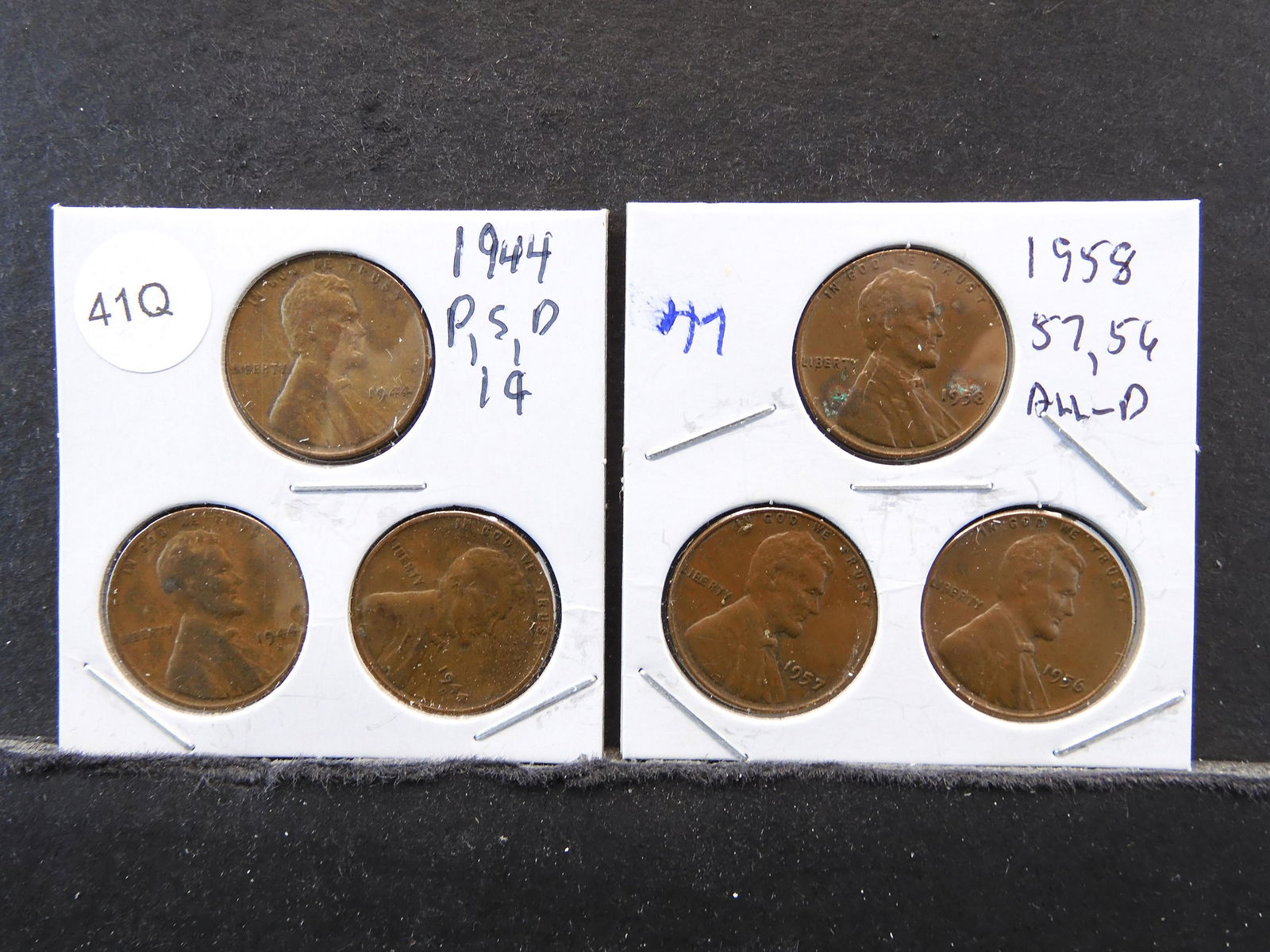 1944 P,D & S and 1956,57,58 D Lincoln Wheat Cents (1 of 5)