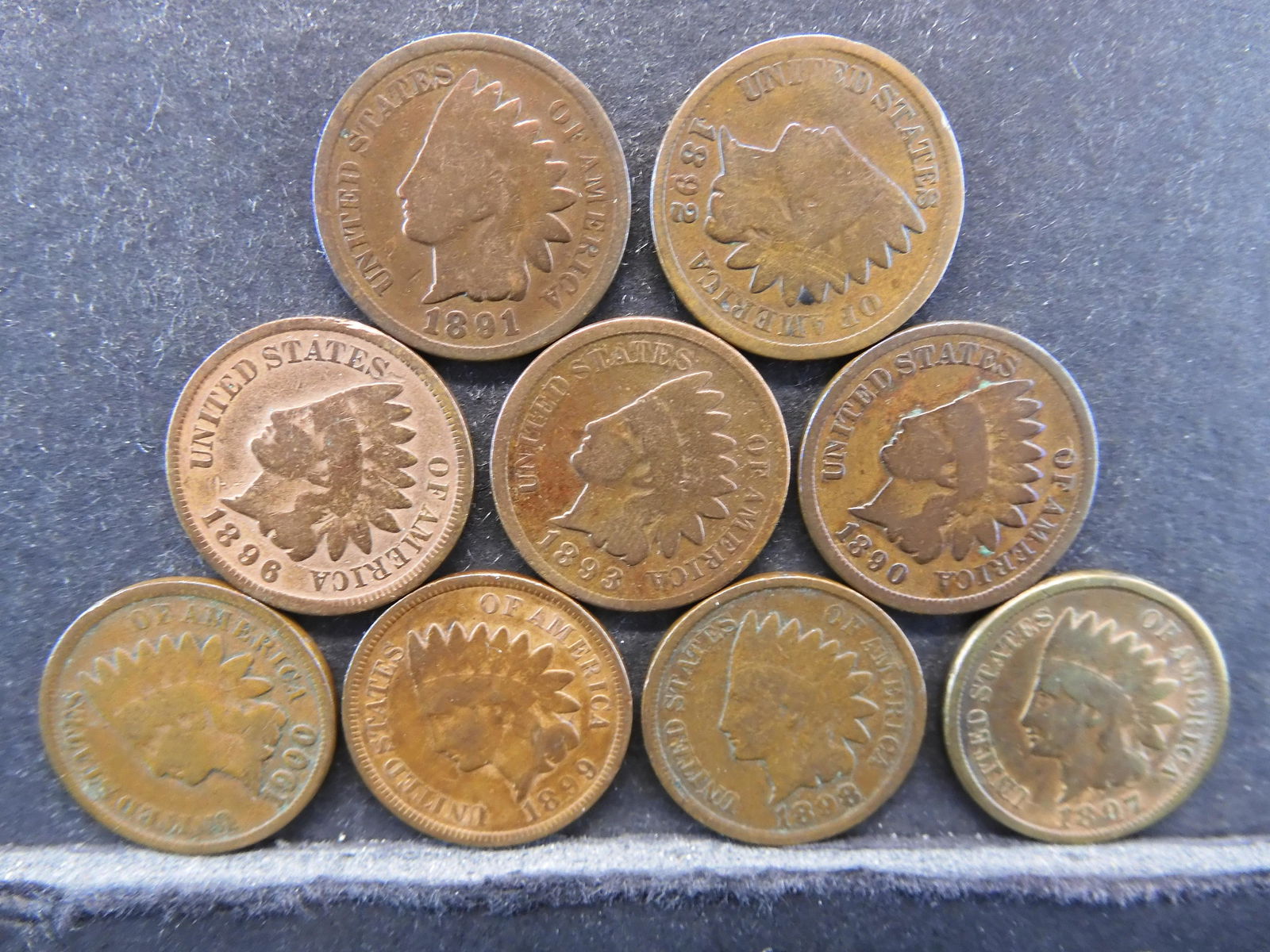 9-Different Indian Head Cents 1890-1900 (1 of 2)