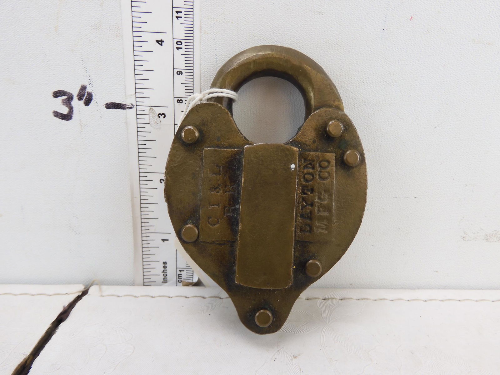 CI&L RR brass switch lock made by DAYTON MFG. CO. (this (1 of 4)