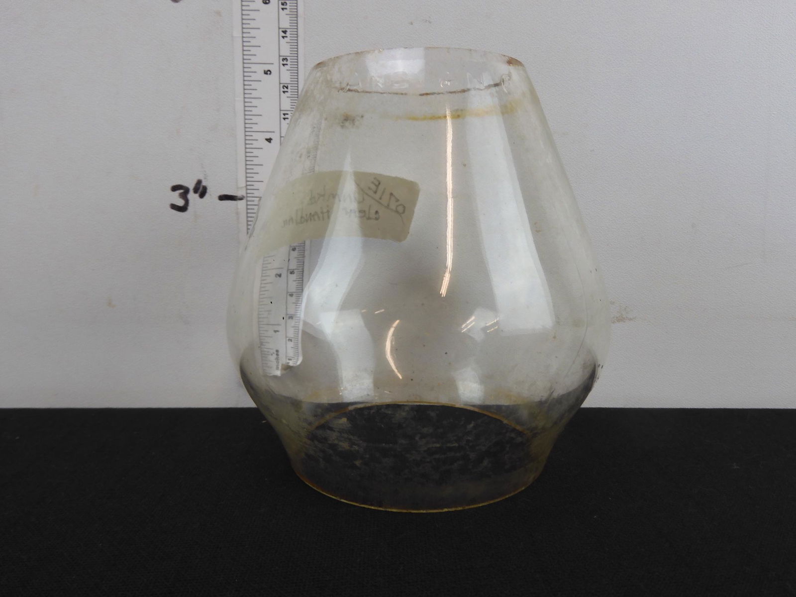spare railroad kerosene lantern globe, clear unmarked, (1 of 3)