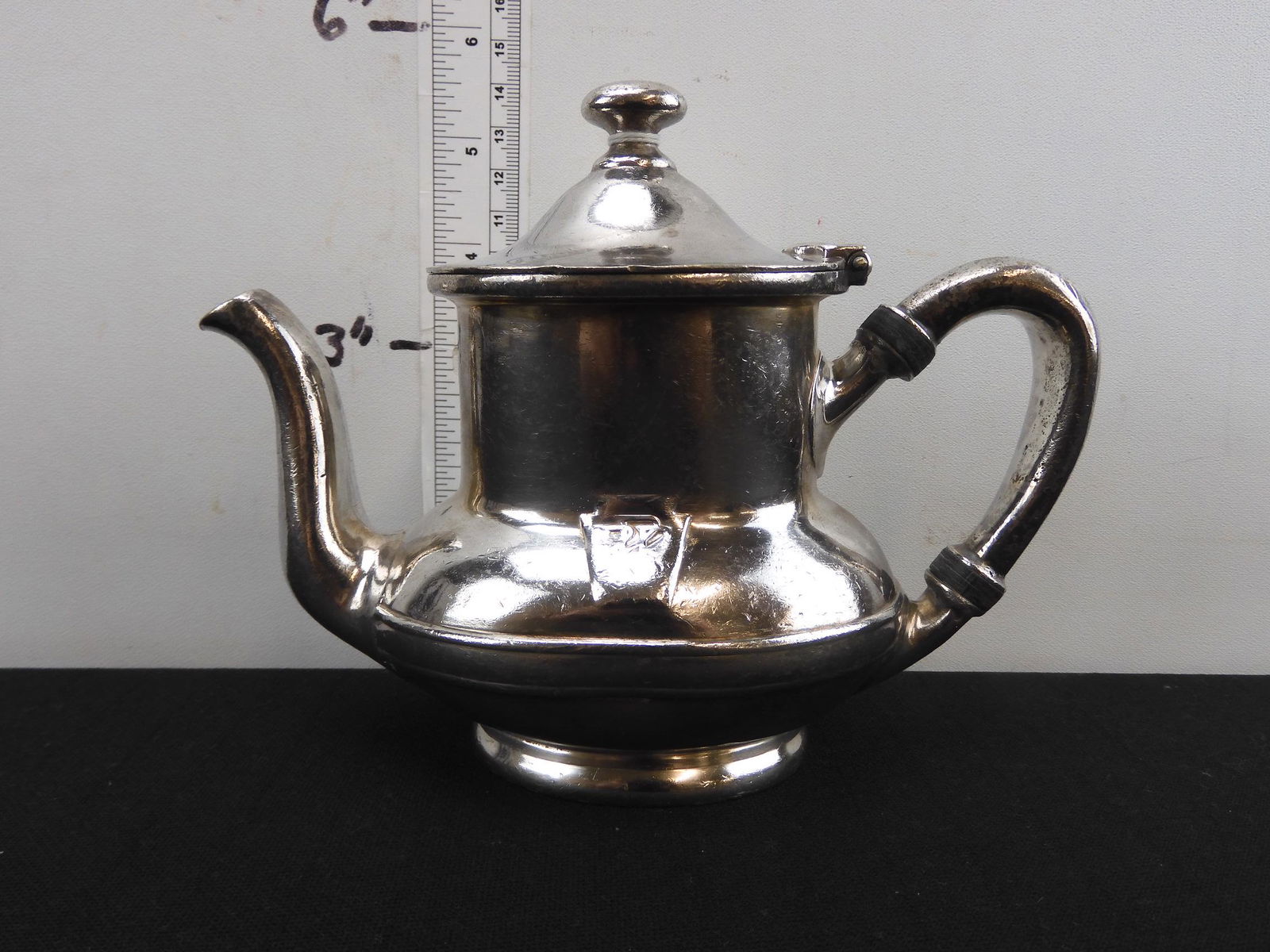PRR silver teapot or coffee pitcher, bottom marked (1 of 5)