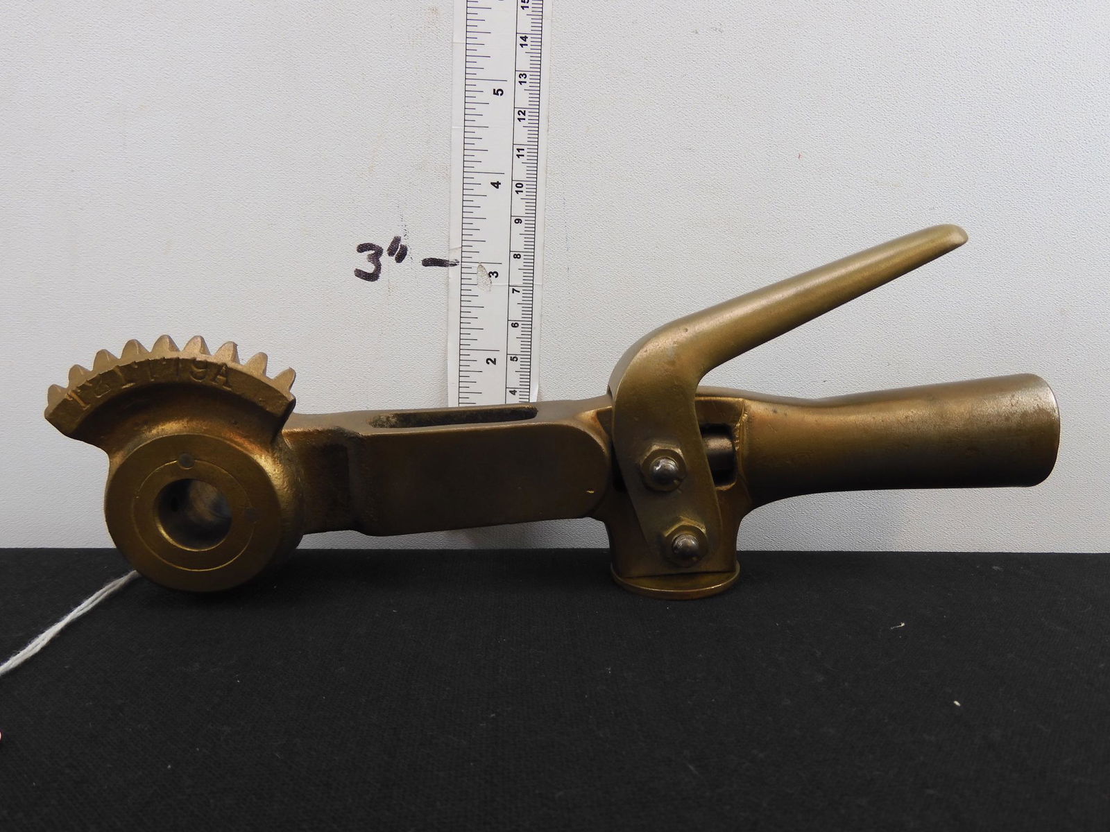 RARE US&S interlocking machine handle, all brass, No. (1 of 6)