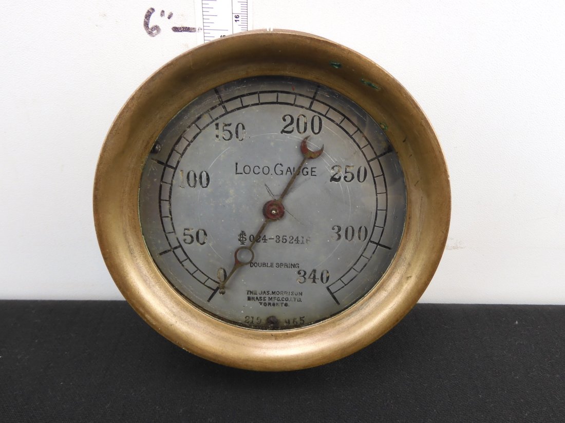 Steam locomotive pressure gauge. Canadian. Marked as (1 of 5)