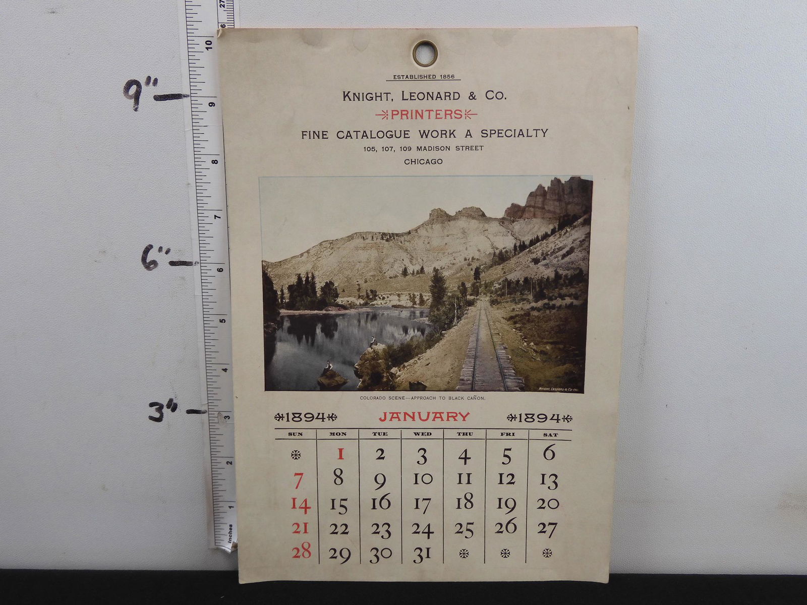 1894 Calender of western scenes, mostly Colorado and (1 of 6)