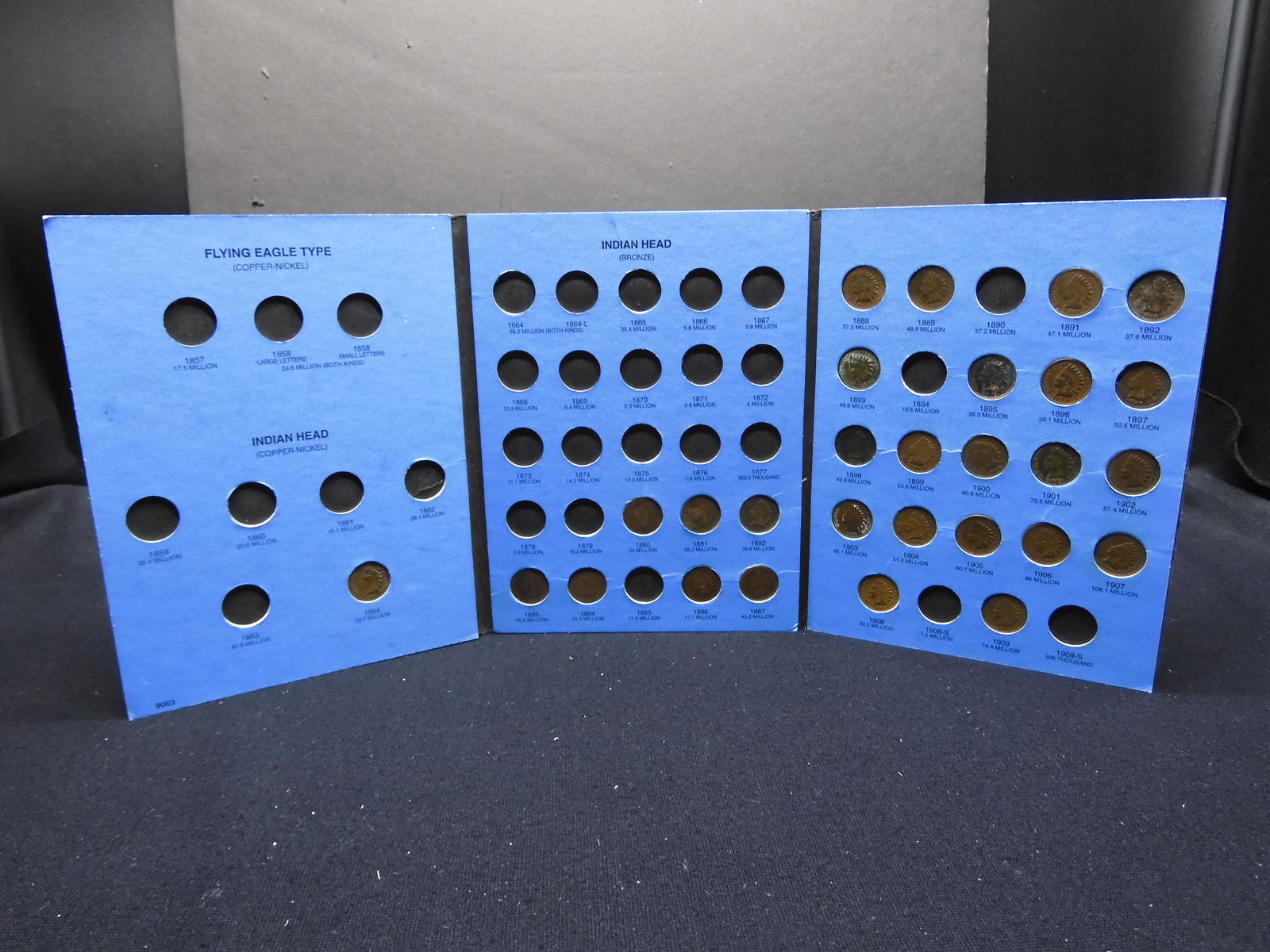 Indian Head Cent Folder w/27 coins 1864 to 1909 Not a (1 of 7)
