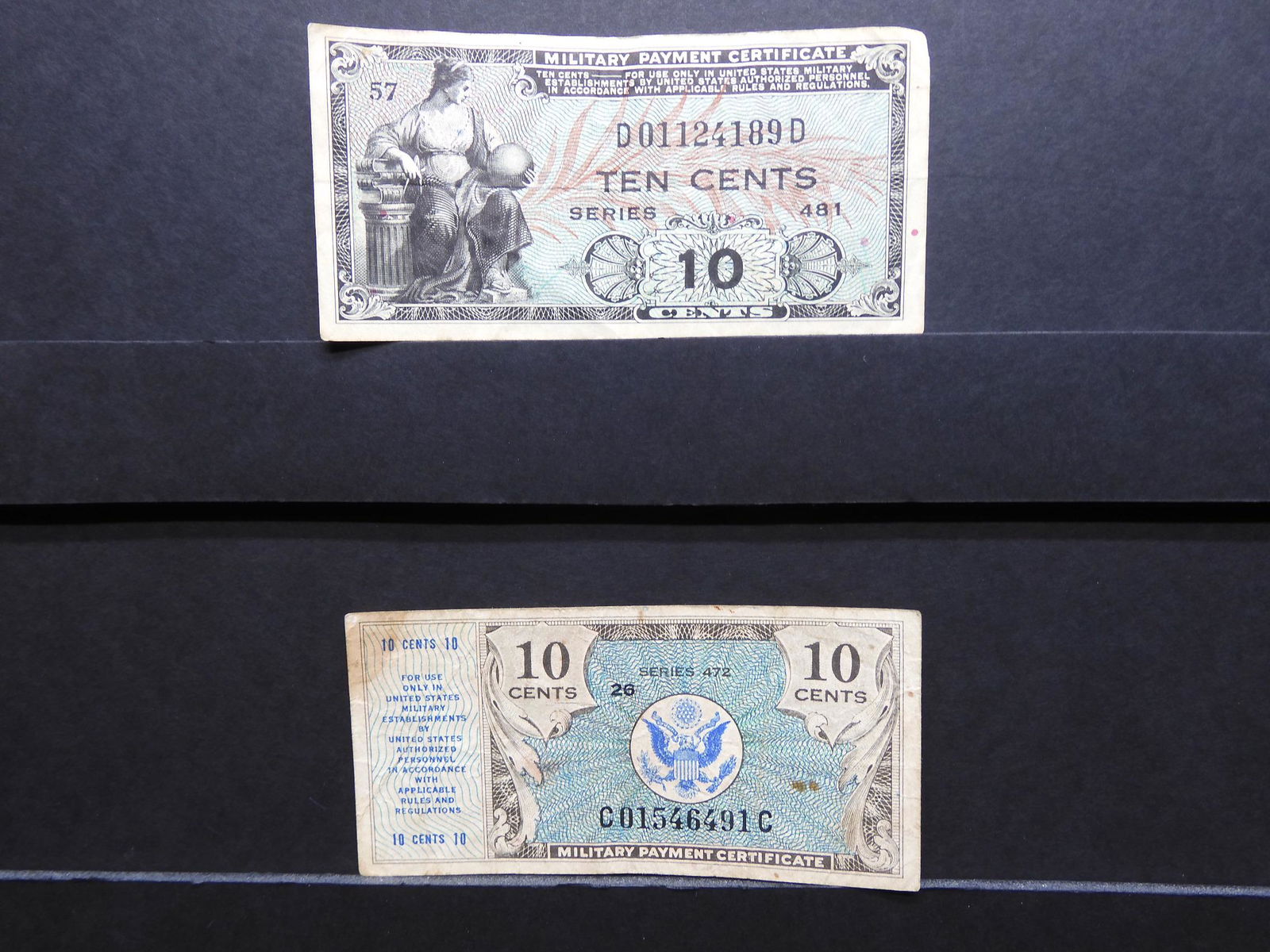 (2) US Military Payment Certs Series 472 and 481.  Both (1 of 5)