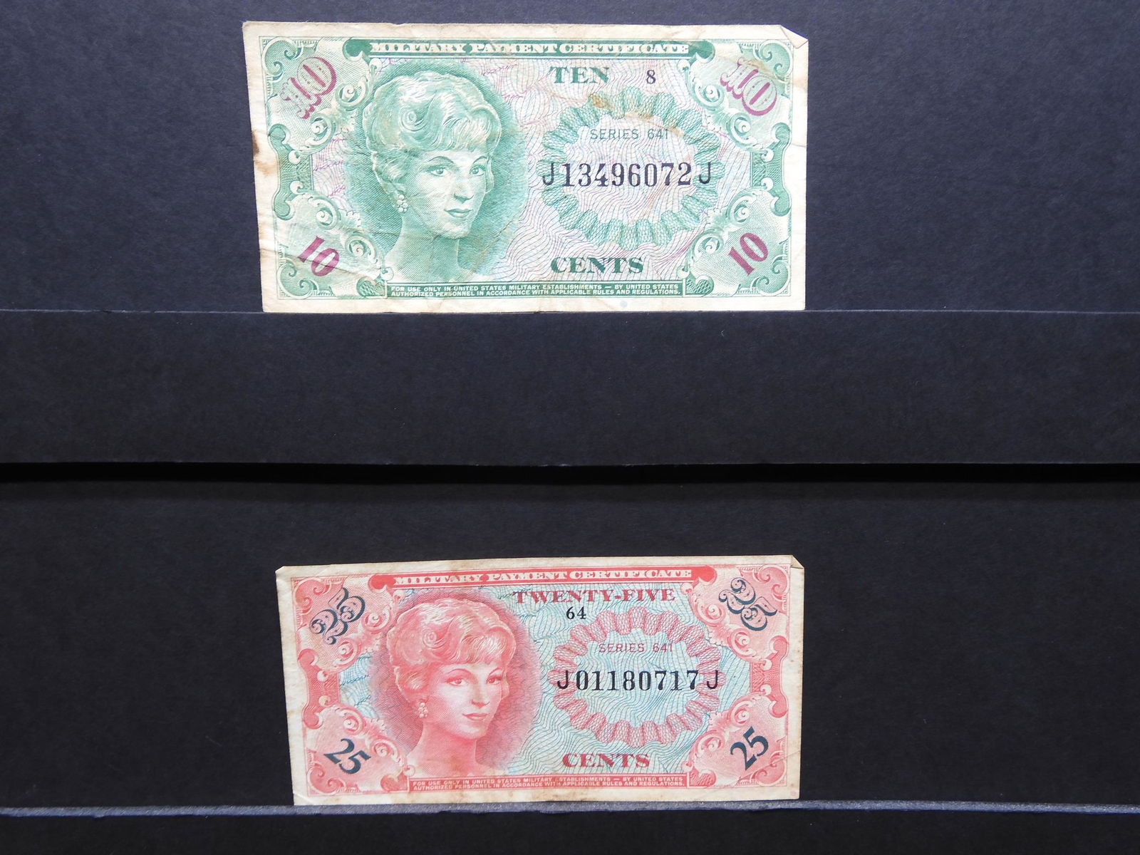 (2) US Military Payment Certs Series 641. Both VF. (1 of 5)