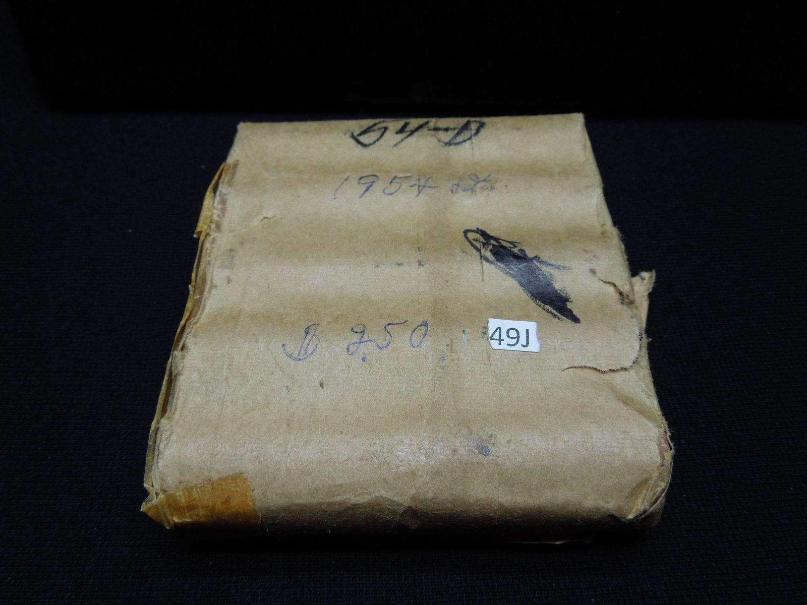 UNOPENED pack of (250) 1954-D BU Wheat cents (1 of 4)