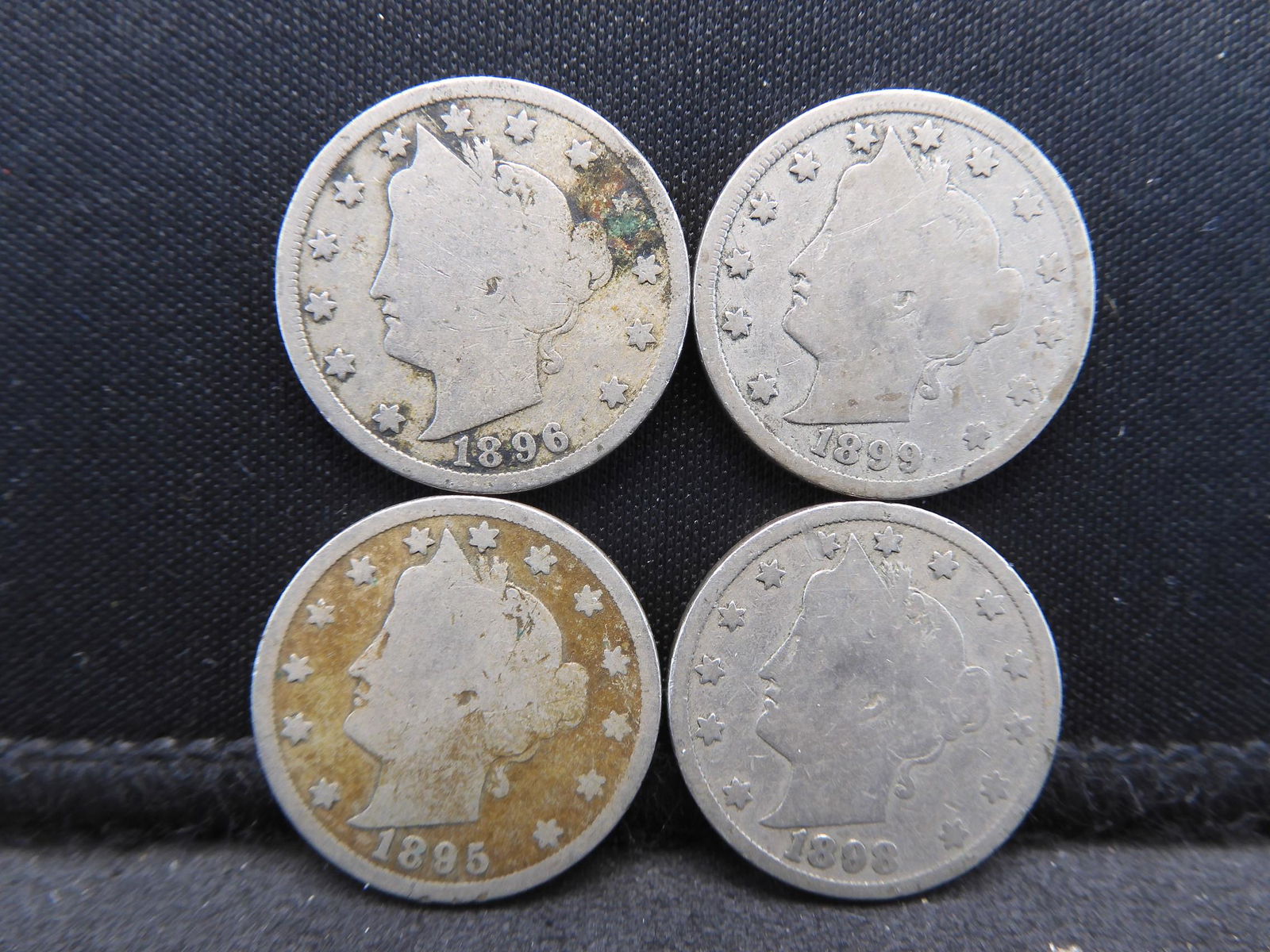 1895 1896 1898 1899 V-Nickels. (1 of 2)