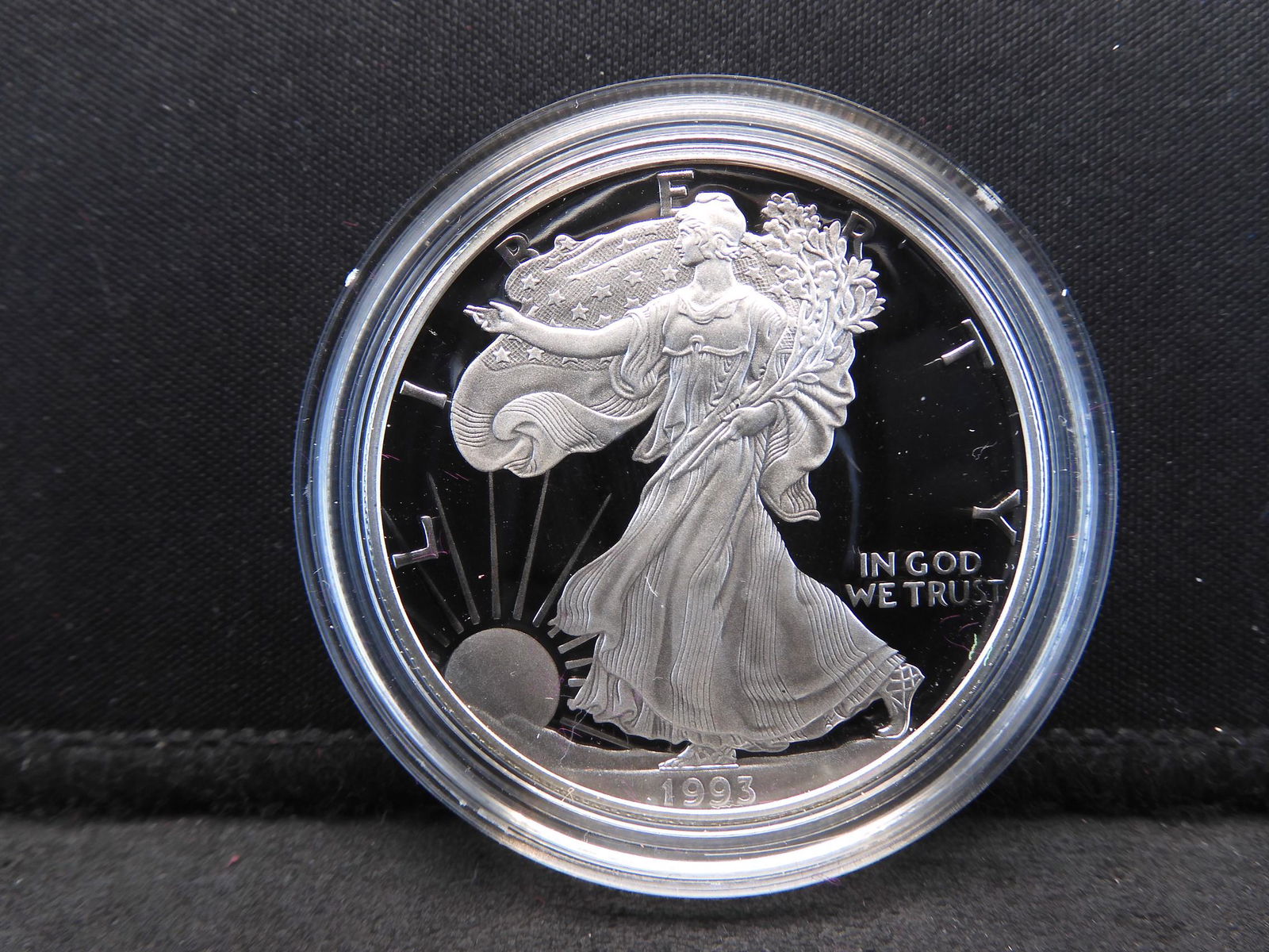 1993 P S Proof, American Silver Eagle .999 Fine Silver, (1 of 4)