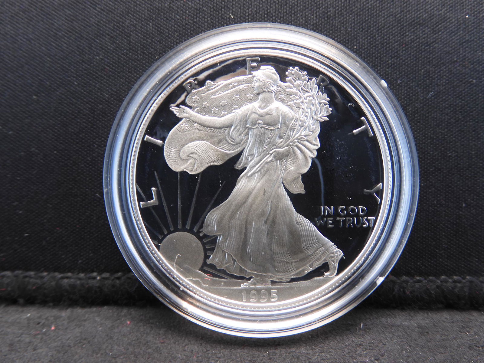 1995 P S Proof, American Silver Eagle .999 Fine Silver, (1 of 4)