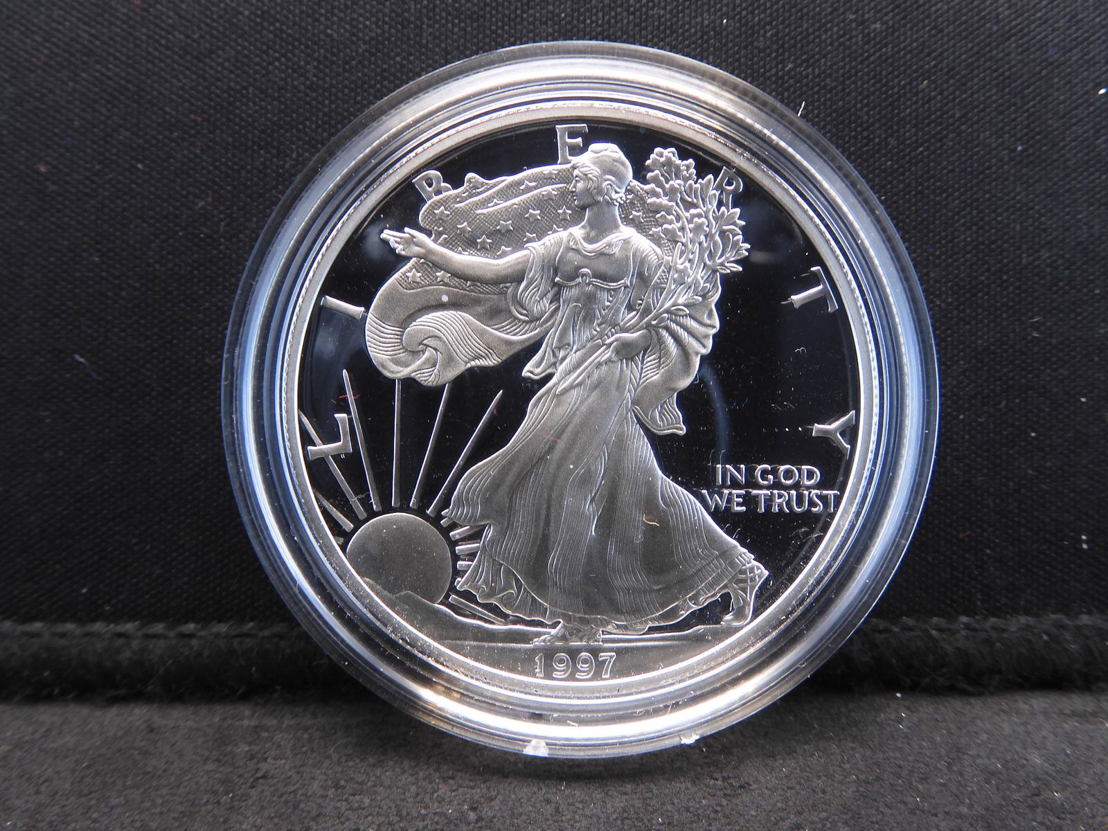 1997 P S Proof, American Silver Eagle .999 Fine Silver, (1 of 4)