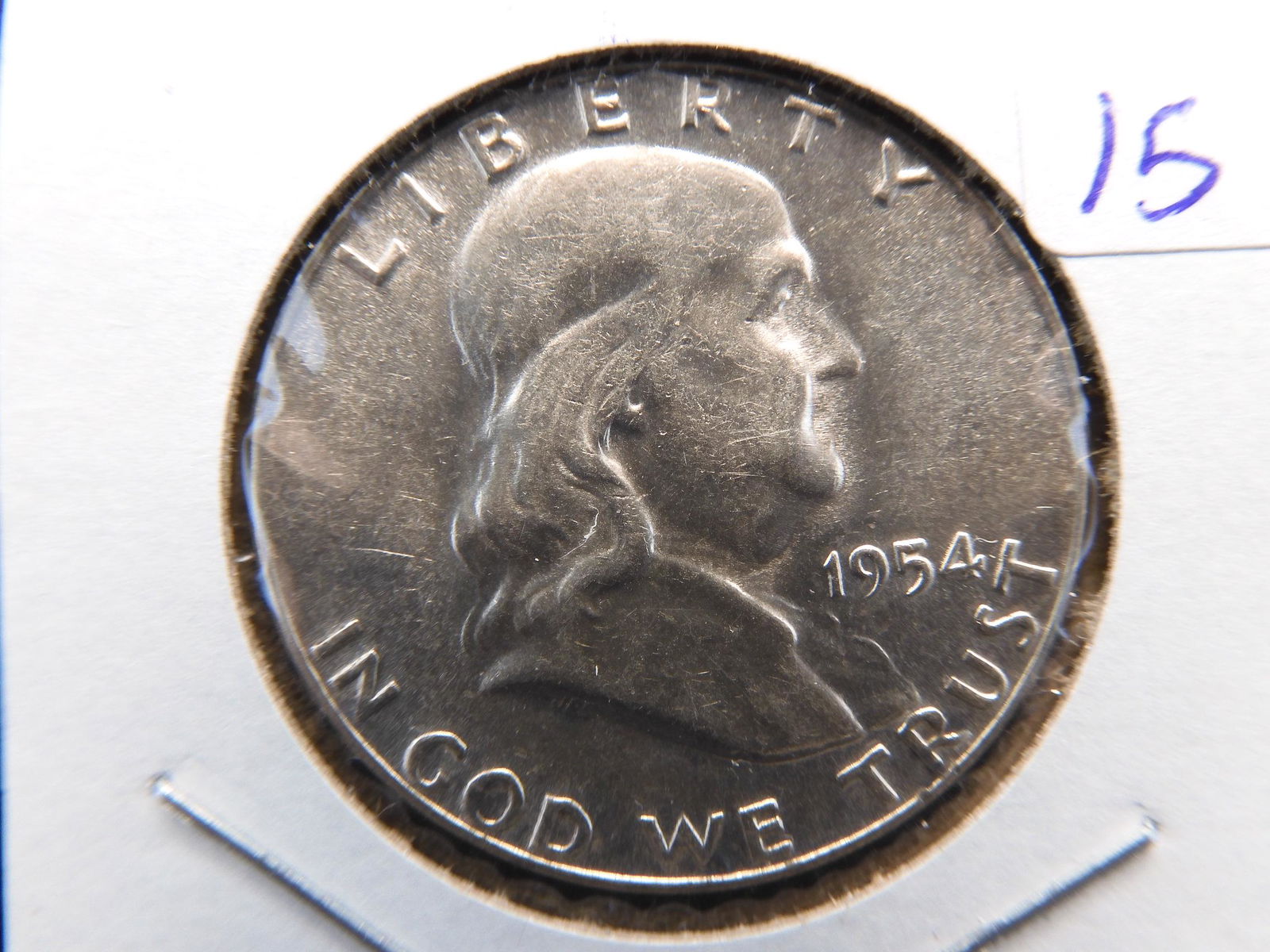1954 Franklin Half.  Uncirculated with Full Bell Lines. (1 of 3)