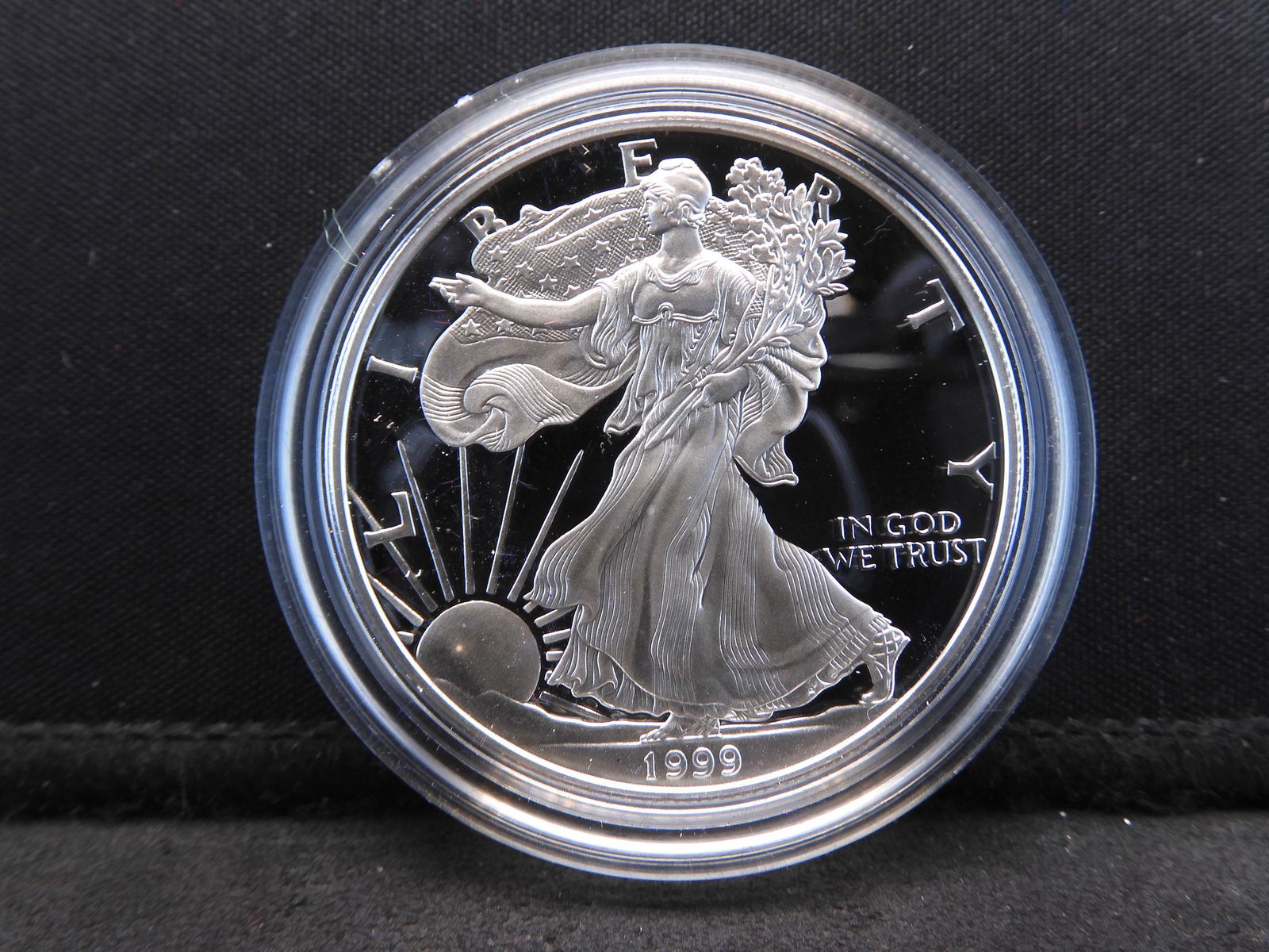 1999 P S Proof, American Silver Eagle .999 Fine Silver, (1 of 4)