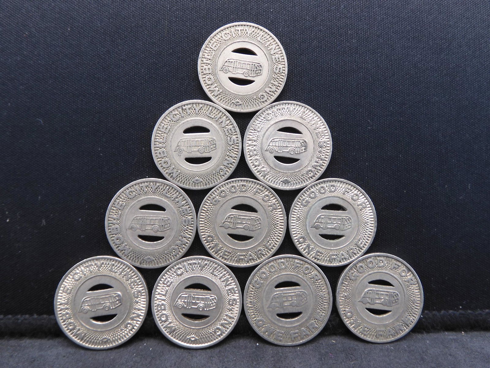 Group of 10 Transit Tokens. (1 of 2)