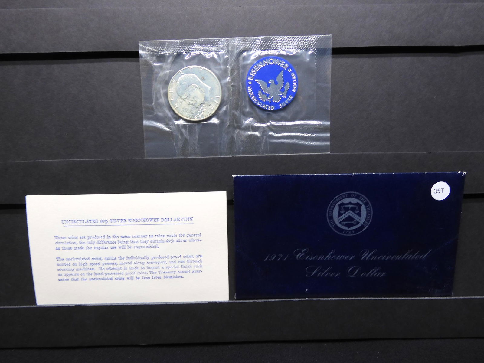 1971 S 40 % Silver Eisenhower Dollar, Blue Flat Pack (1 of 4)