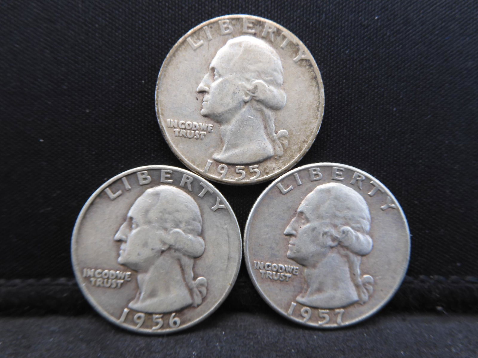 1955,56,57 Silver Washington Quarters P,D & D (1 of 2)