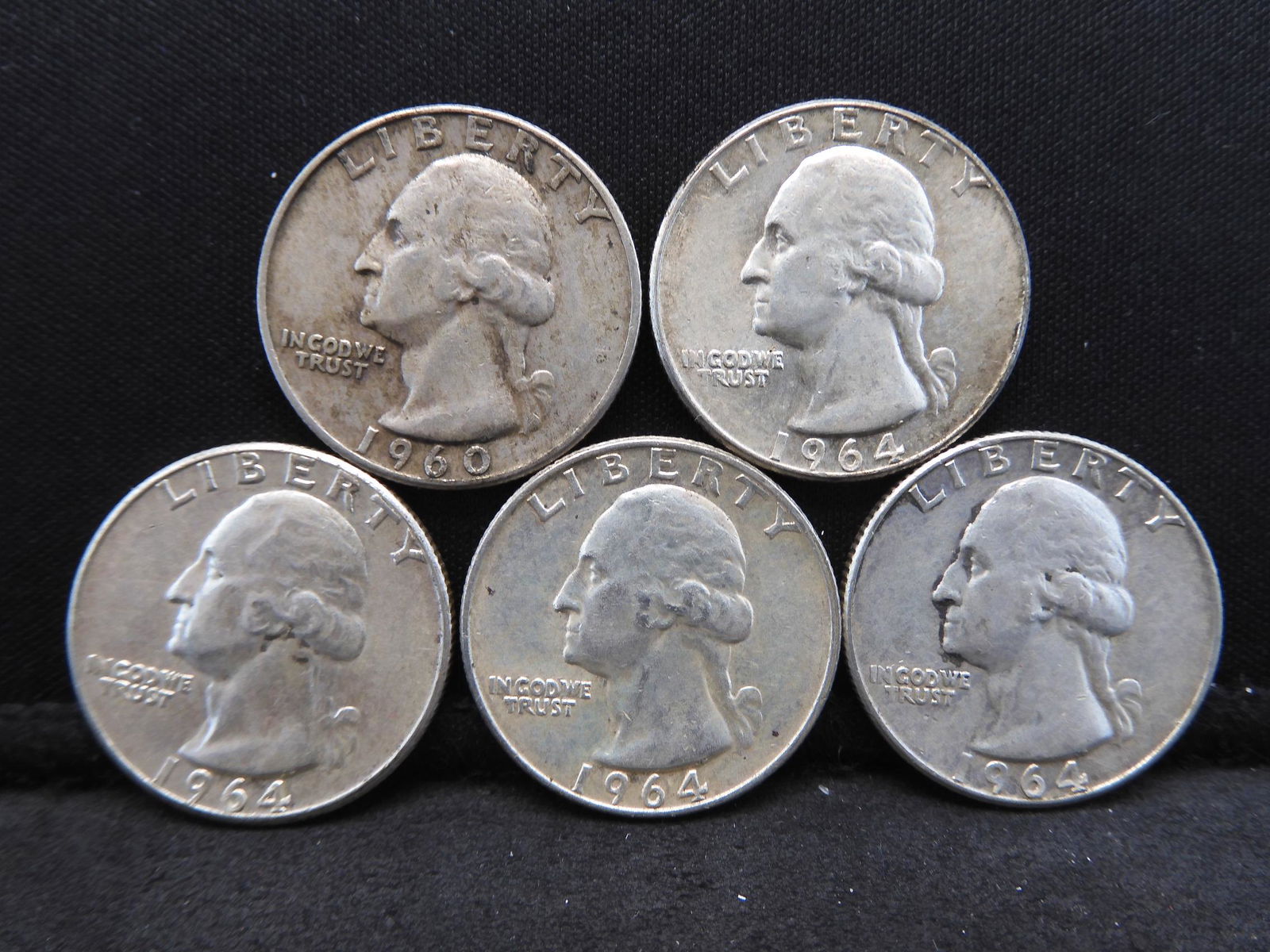 1960,4-64,P & D Mint Marks ,Silver Washington Quarters (1 of 2)