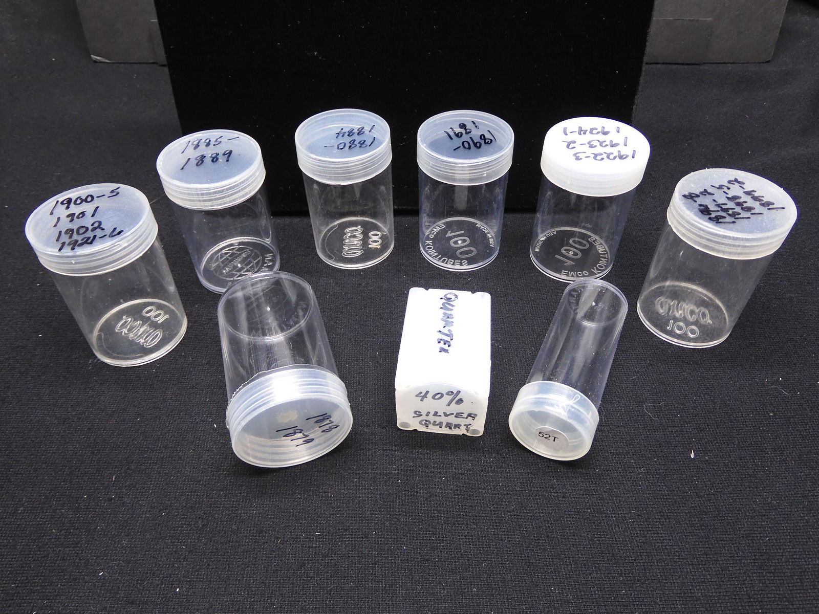 9-Empty Coin Tubes , Dollars, Quarters, Halves (1 of 3)