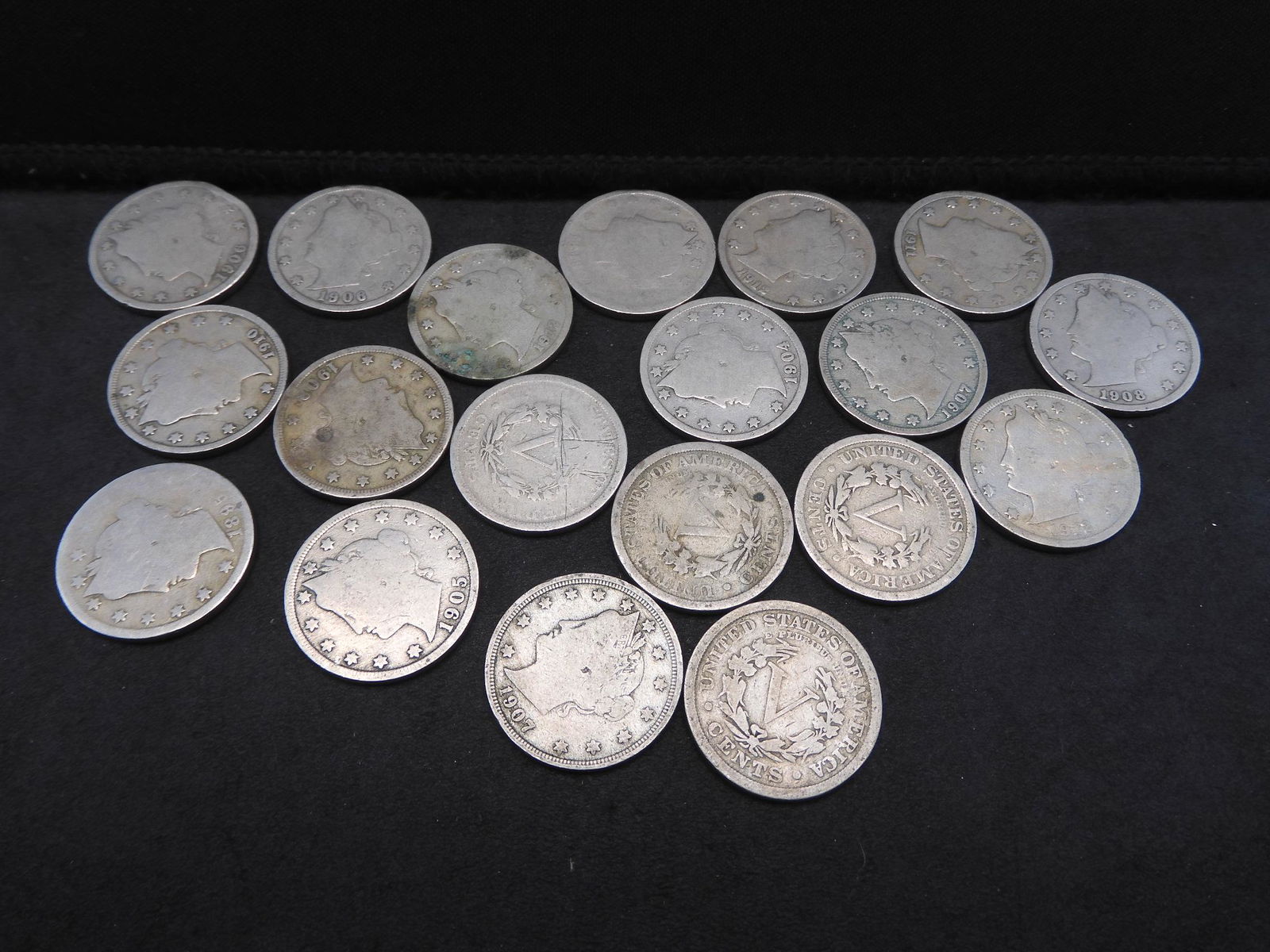 (19)pcs Liberty Head V Nickels Various Dates & Grades (1 of 3)