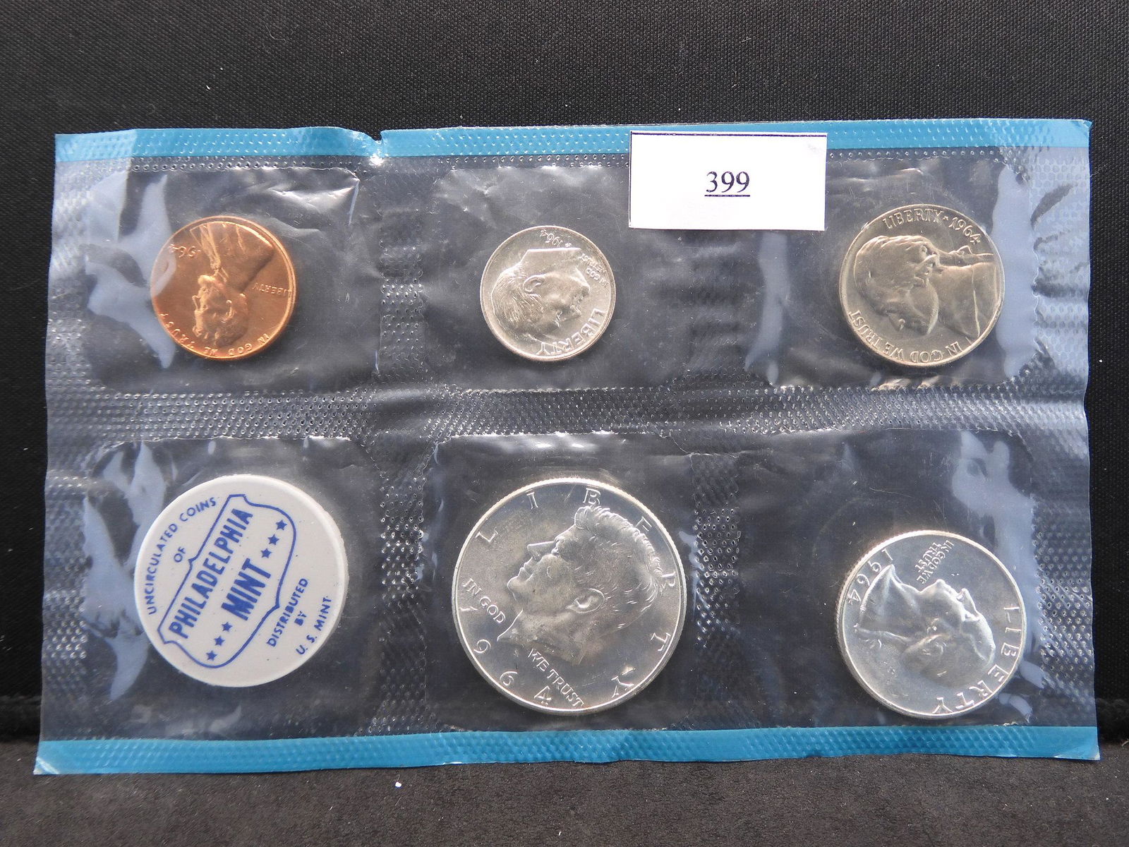 1964 P US Mint Set (P Only) w/3- 90% Silver Coins (1 of 2)