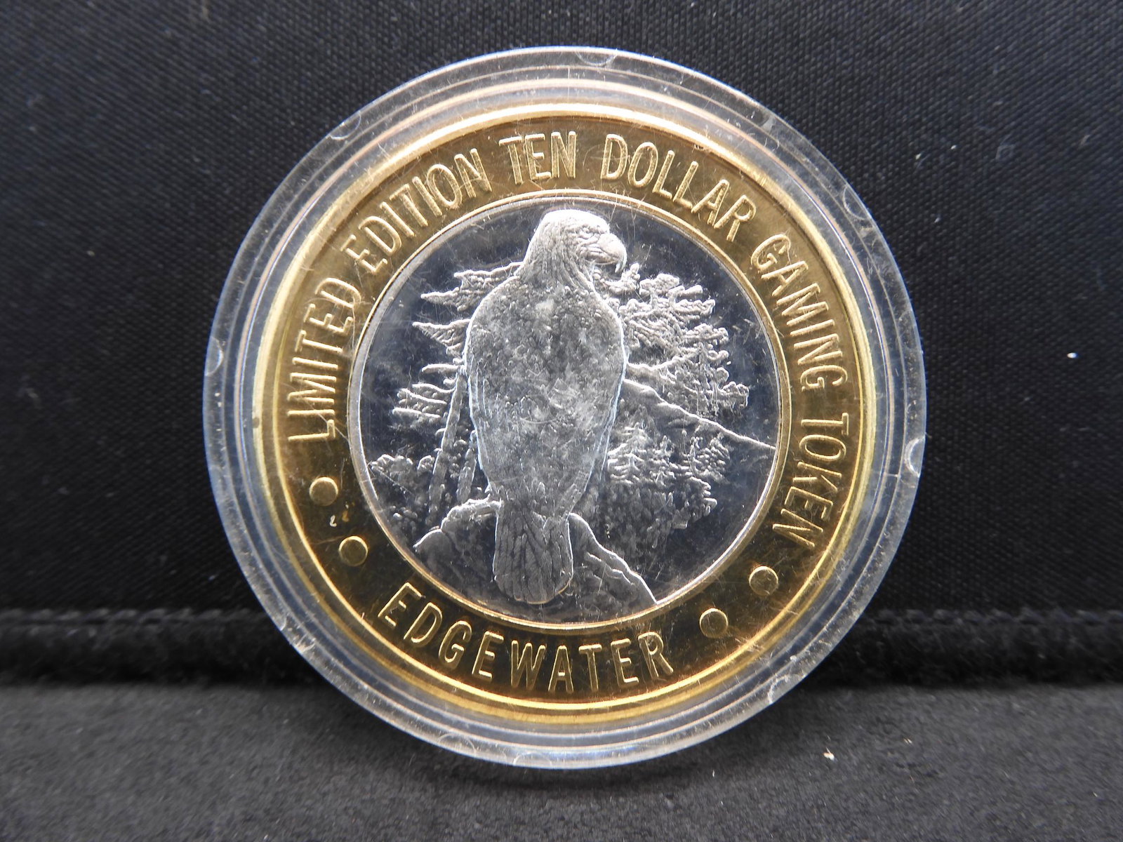 Bald Eagle Designed $10.00 Silver Casino Token: Bald Eagle Designed $10.00 Silver Casino Token